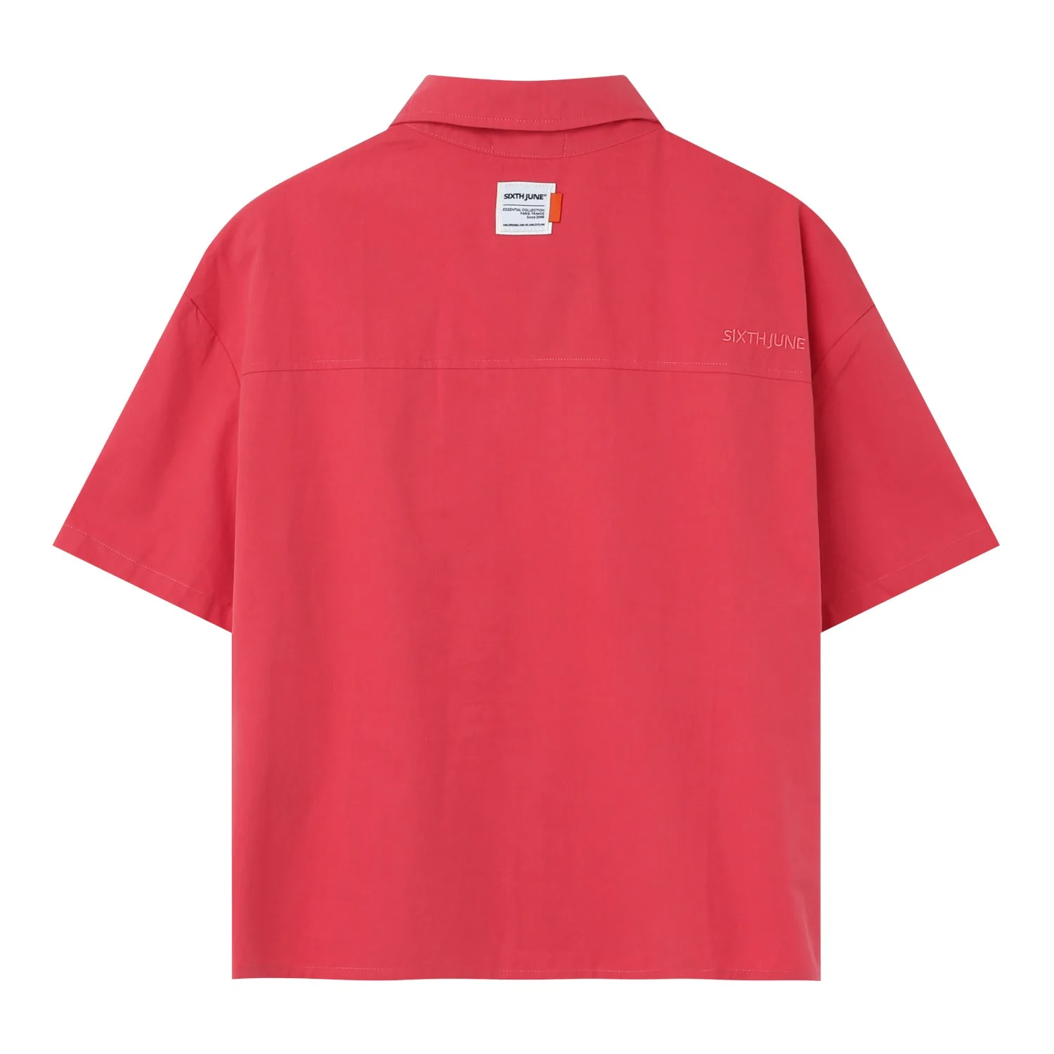Chemise brodée unie Rose - Image 8