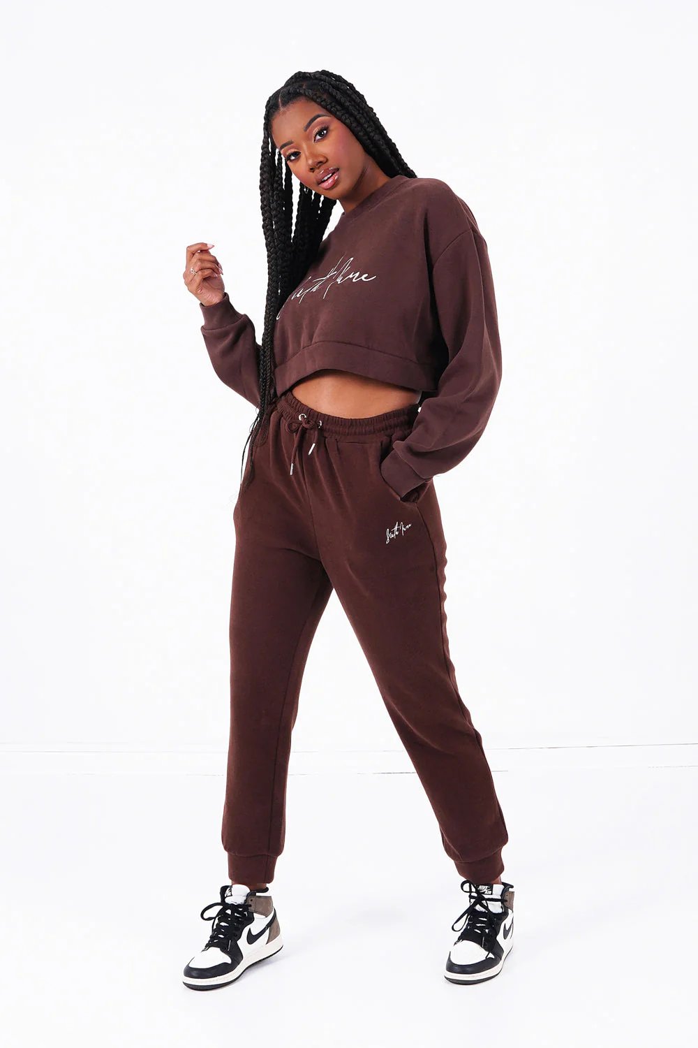Sweatshirt signature molletonnée Marron foncé - Image 2