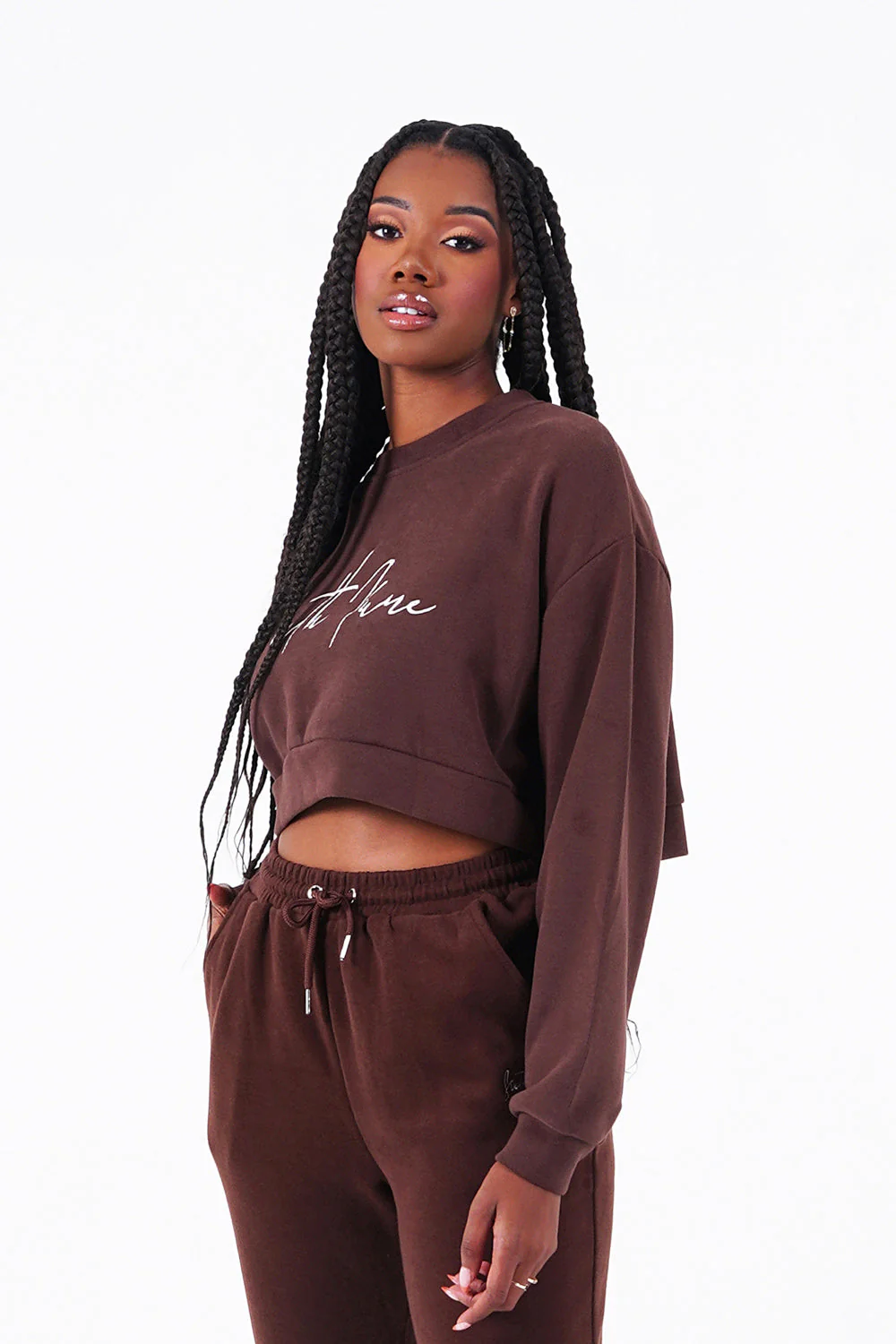 Sweatshirt signature molletonnée Marron foncé - Image 3