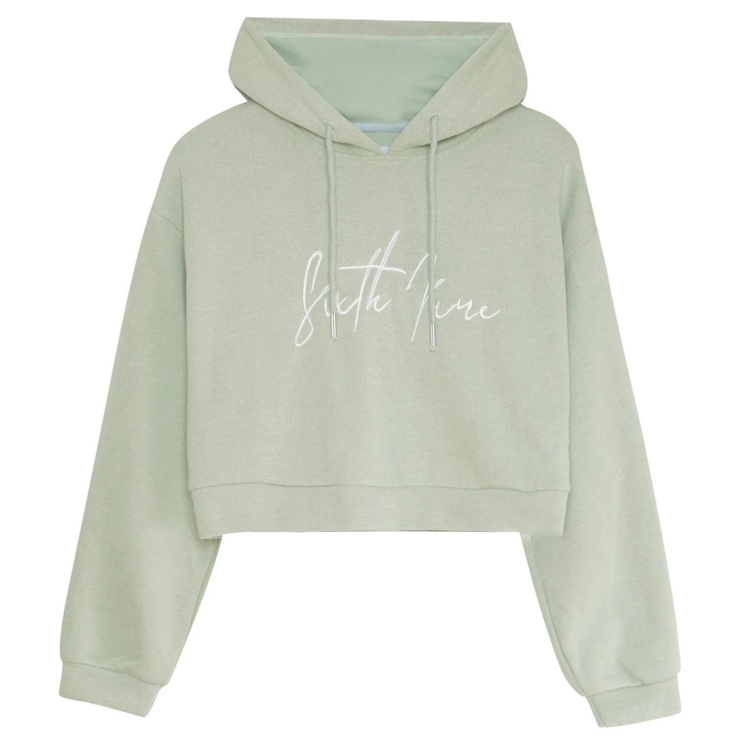 Sweatshirt capuche molletonné Vert clair - Image 6