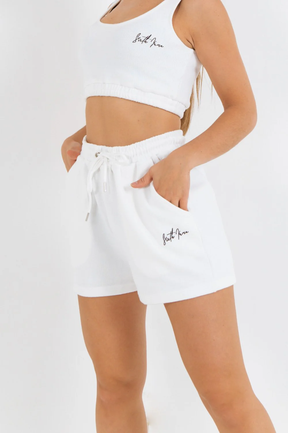 Short court signature molletonné Blanc - Image 3