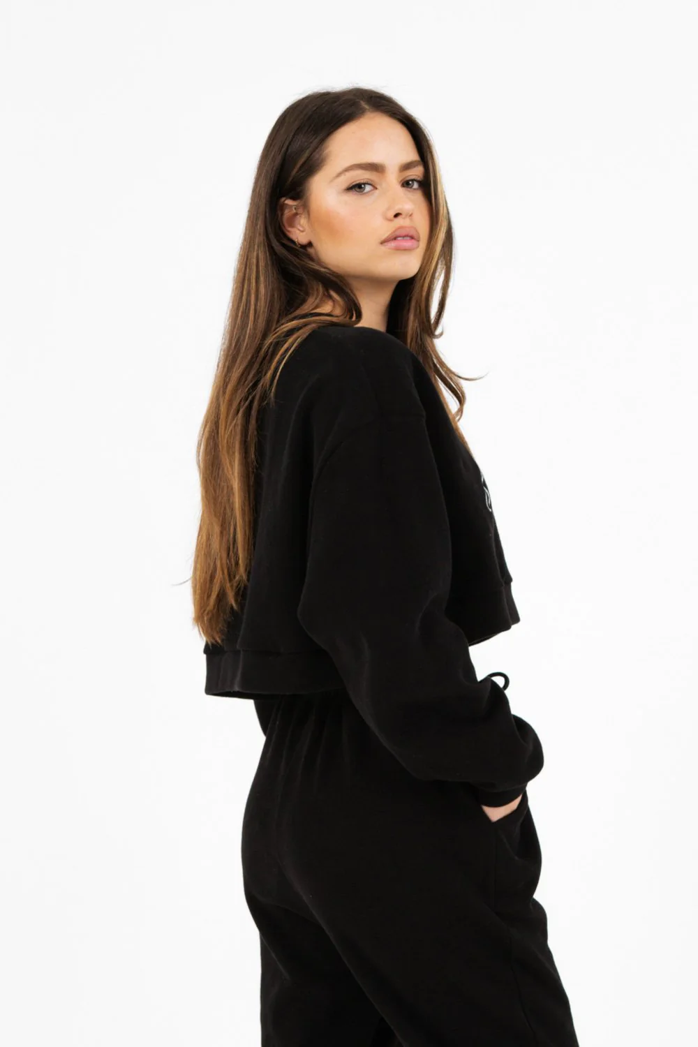 Sweatshirt signature molletonné noir - Image 4