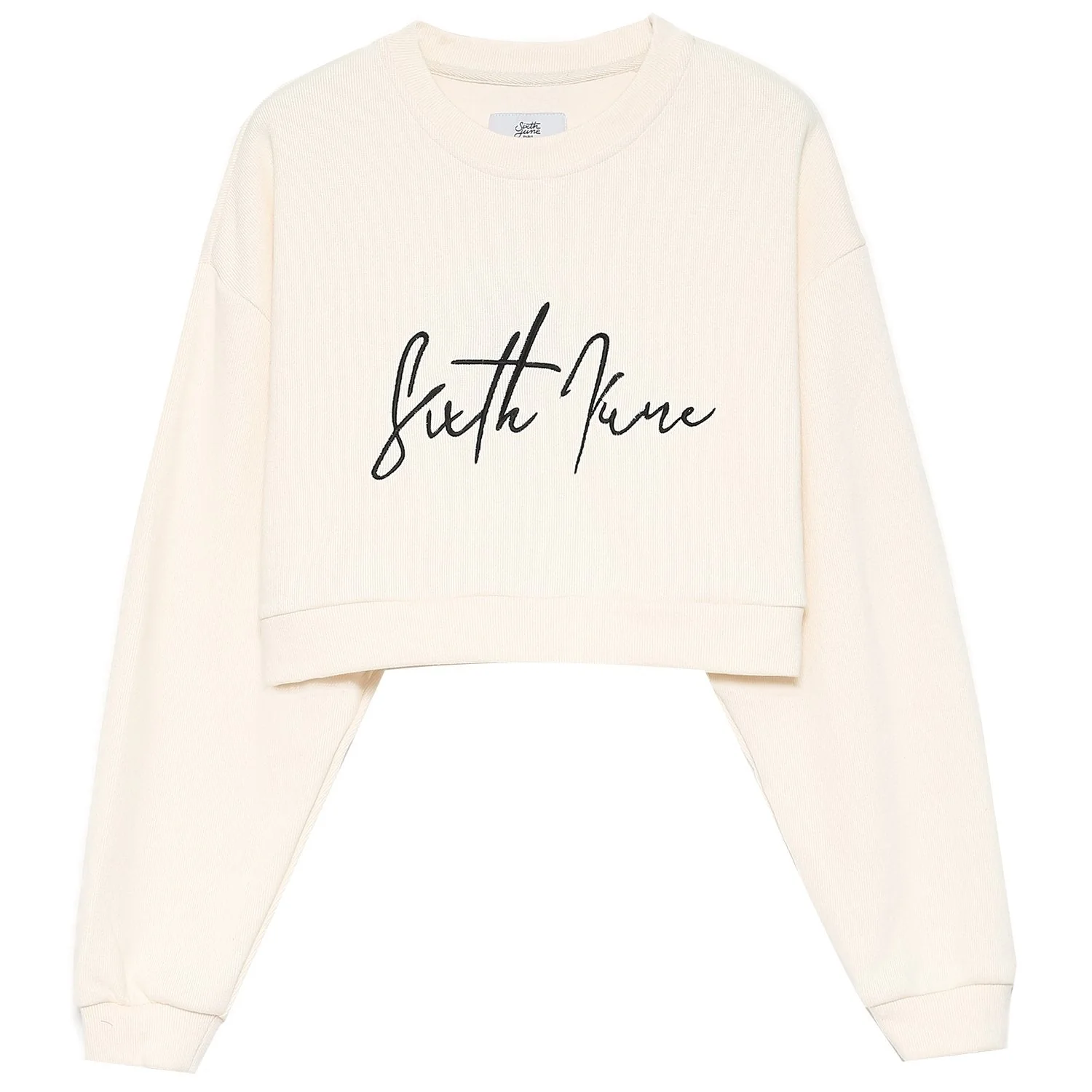 Sweatshirt signature molletonné jaune pâle - Image 2