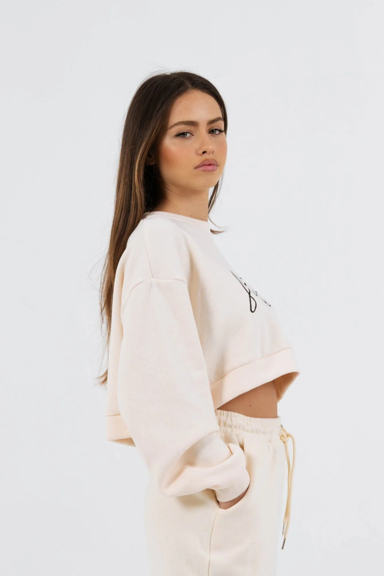 Sweatshirt signature molletonné jaune pâle - Image 4