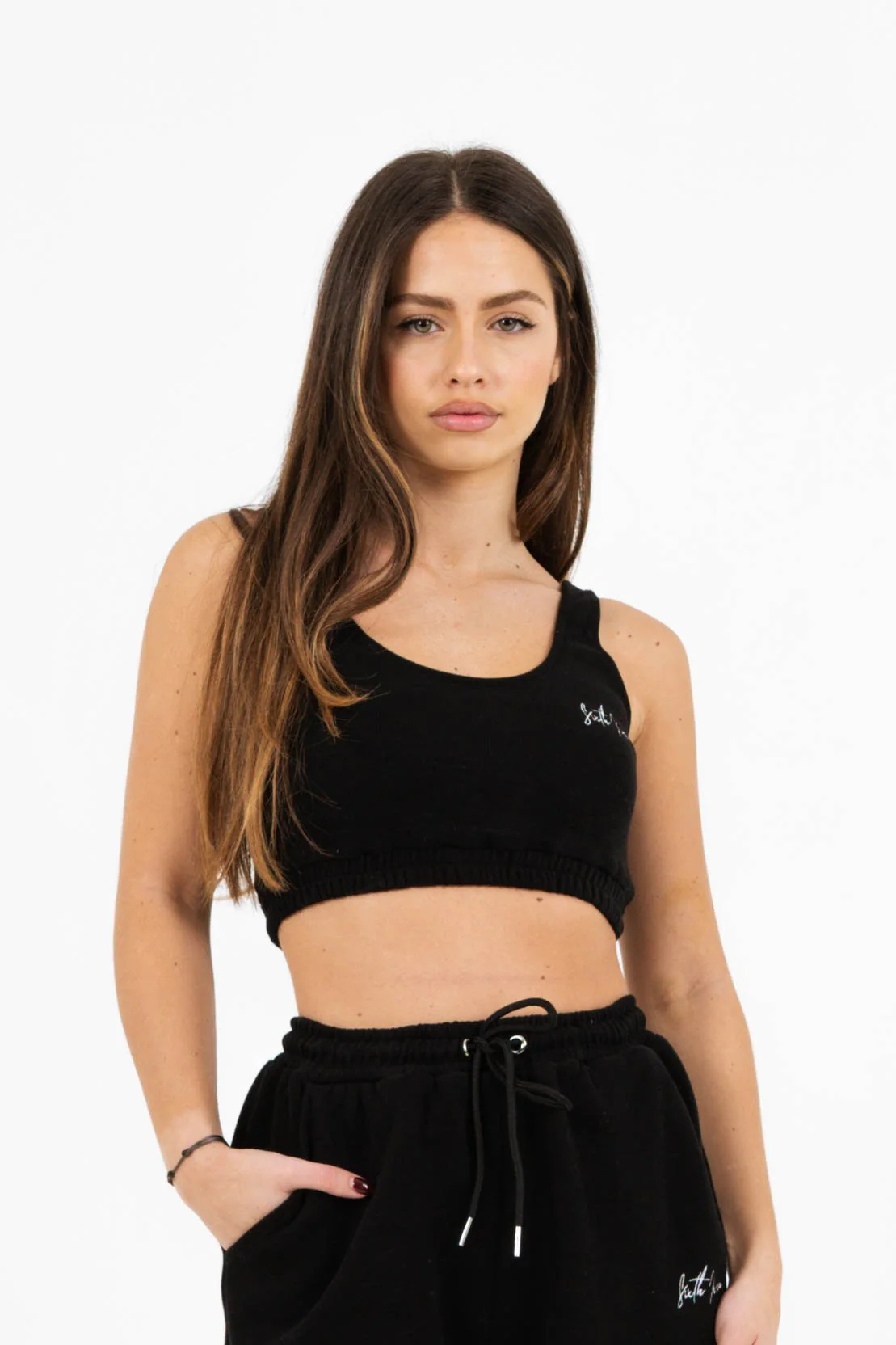 Brassière signature molletonné Noir