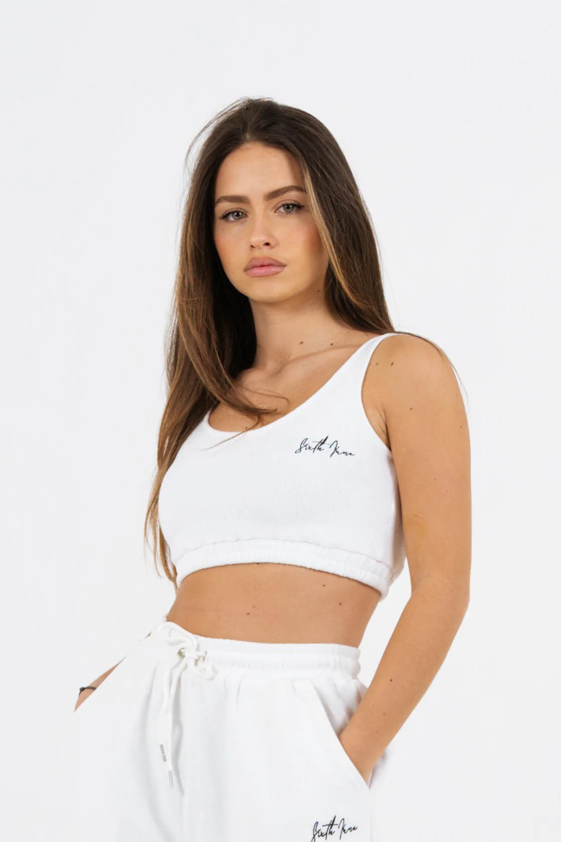 Brassière signature molletonné blanc
