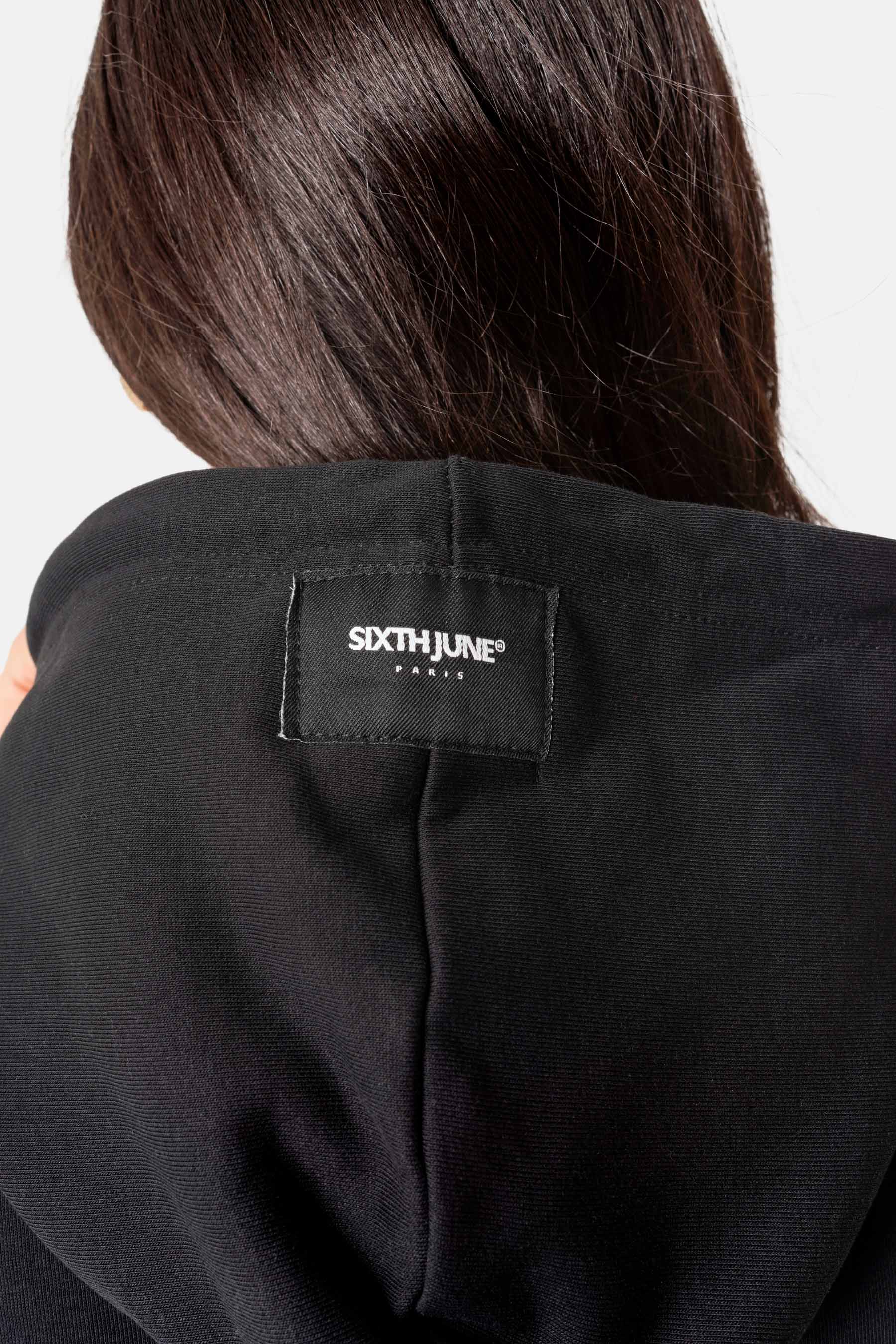 Sweatshirt capuche logo métallique Noir - Image 4