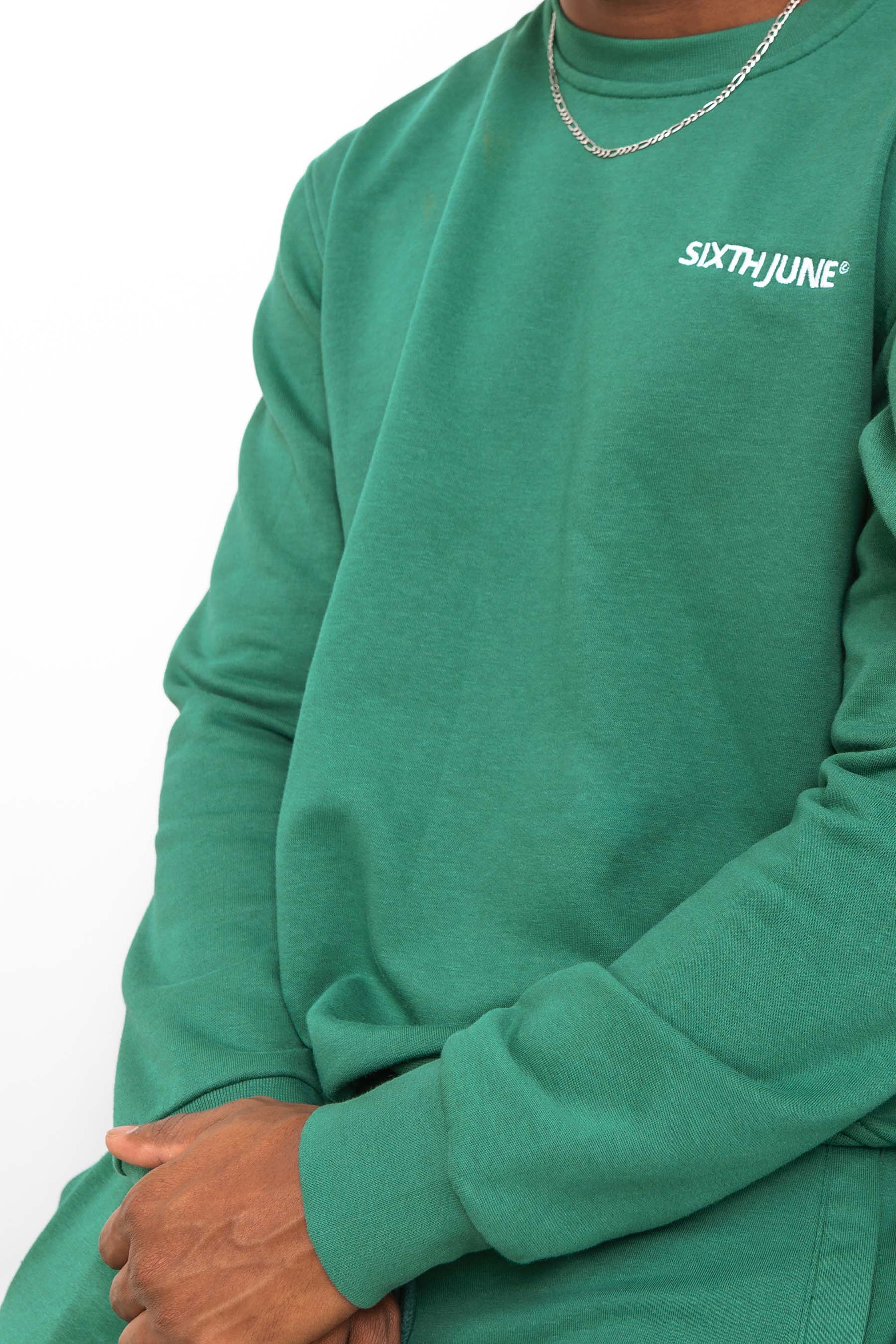 Sweatshirt soft logo brodé Vert foncé - Image 4