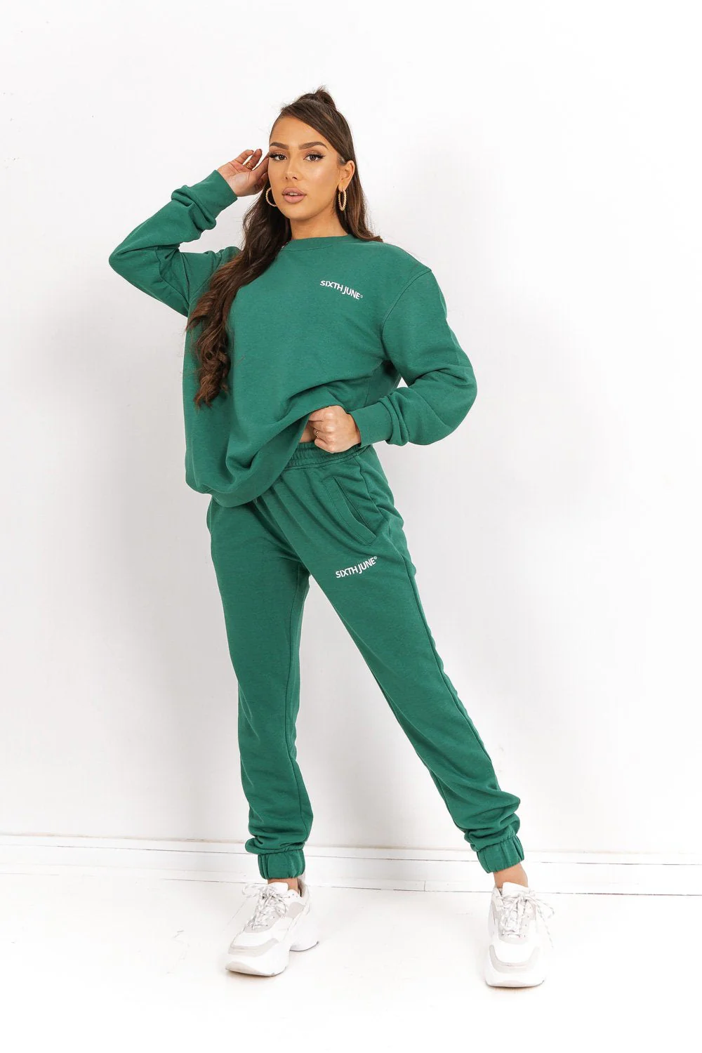 Sweatshirt soft logo brodé Vert foncé - Image 6