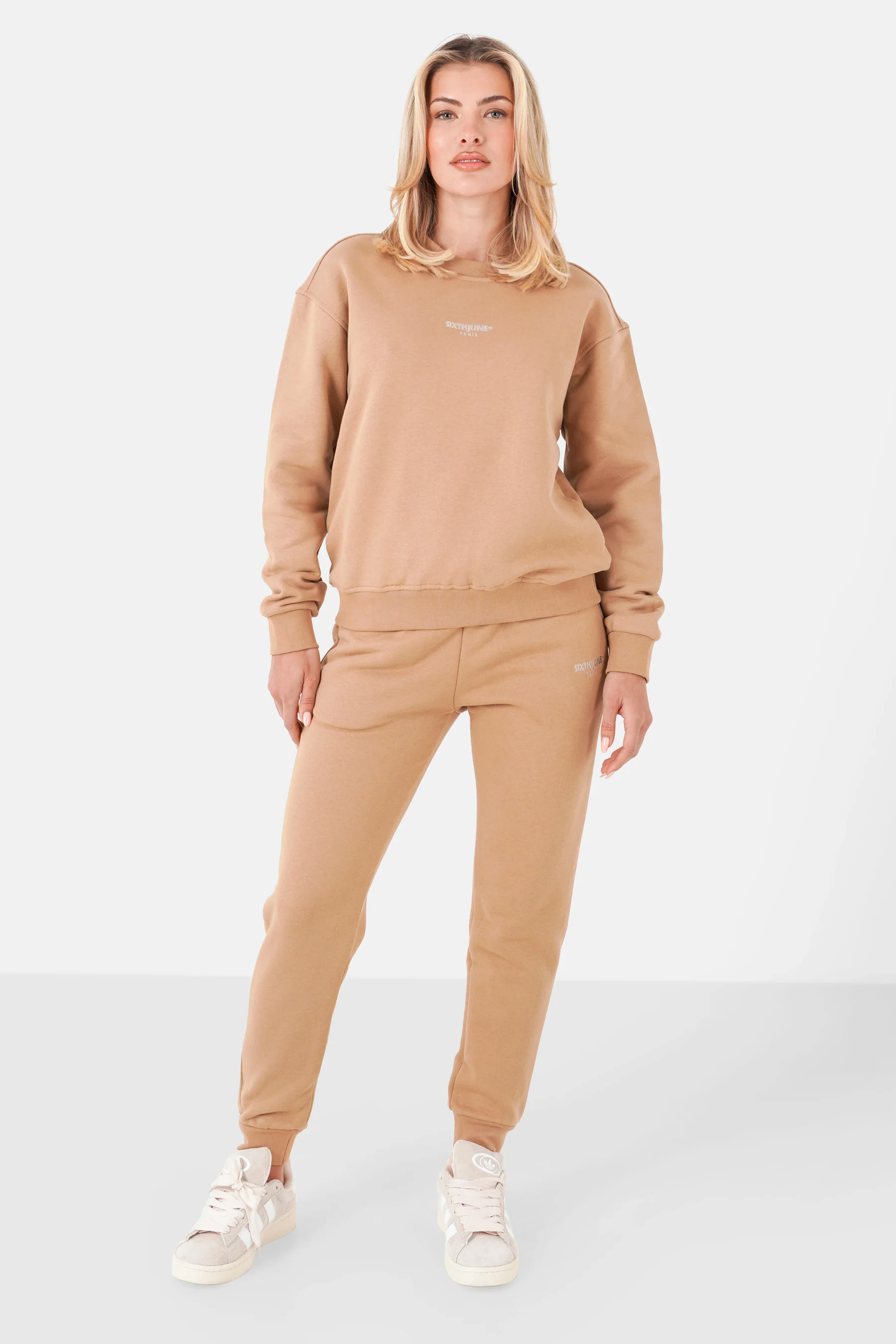 Sweatshirt basic logo brodé Beige foncé - Image 2