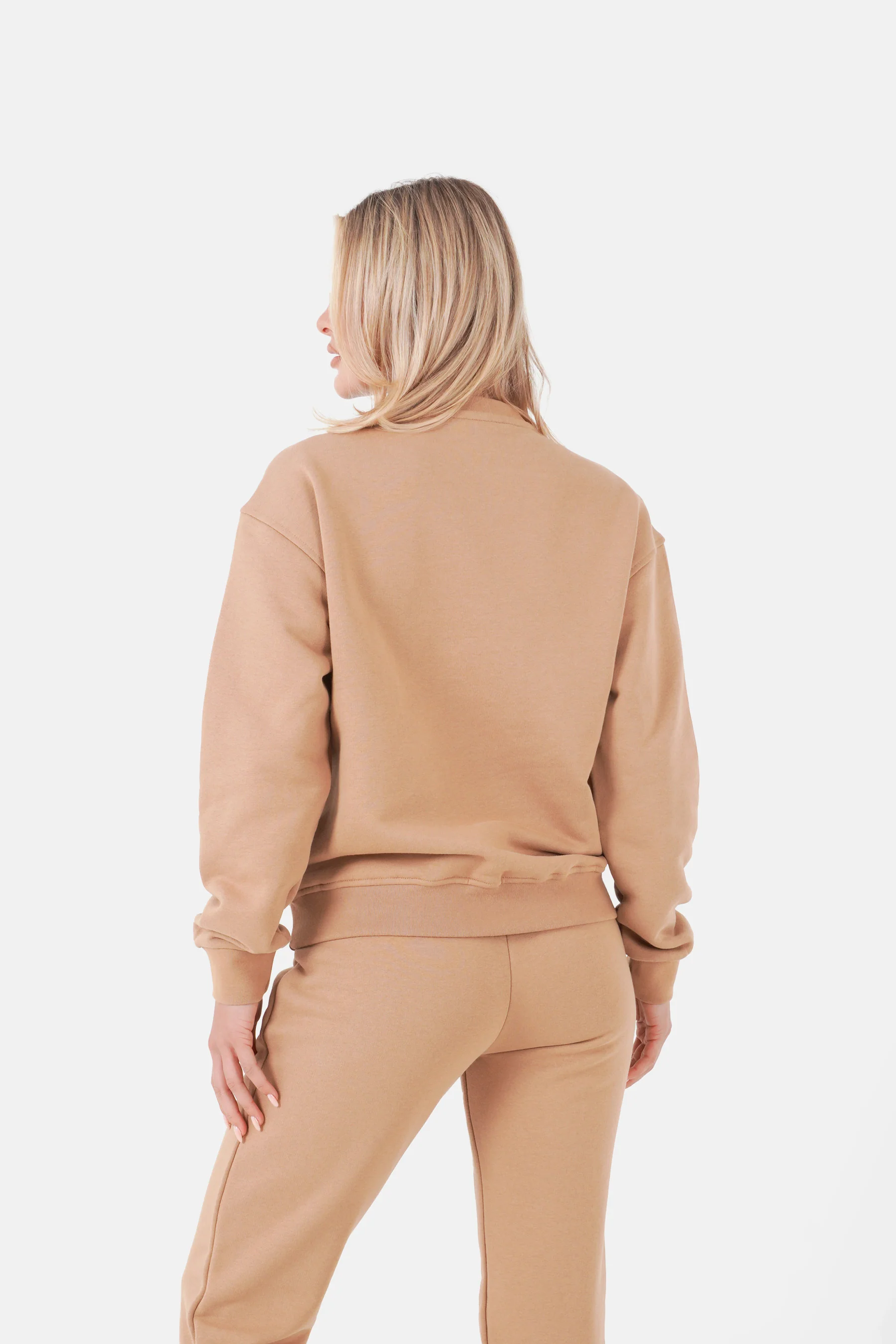 Sweatshirt basic logo brodé Beige foncé - Image 5