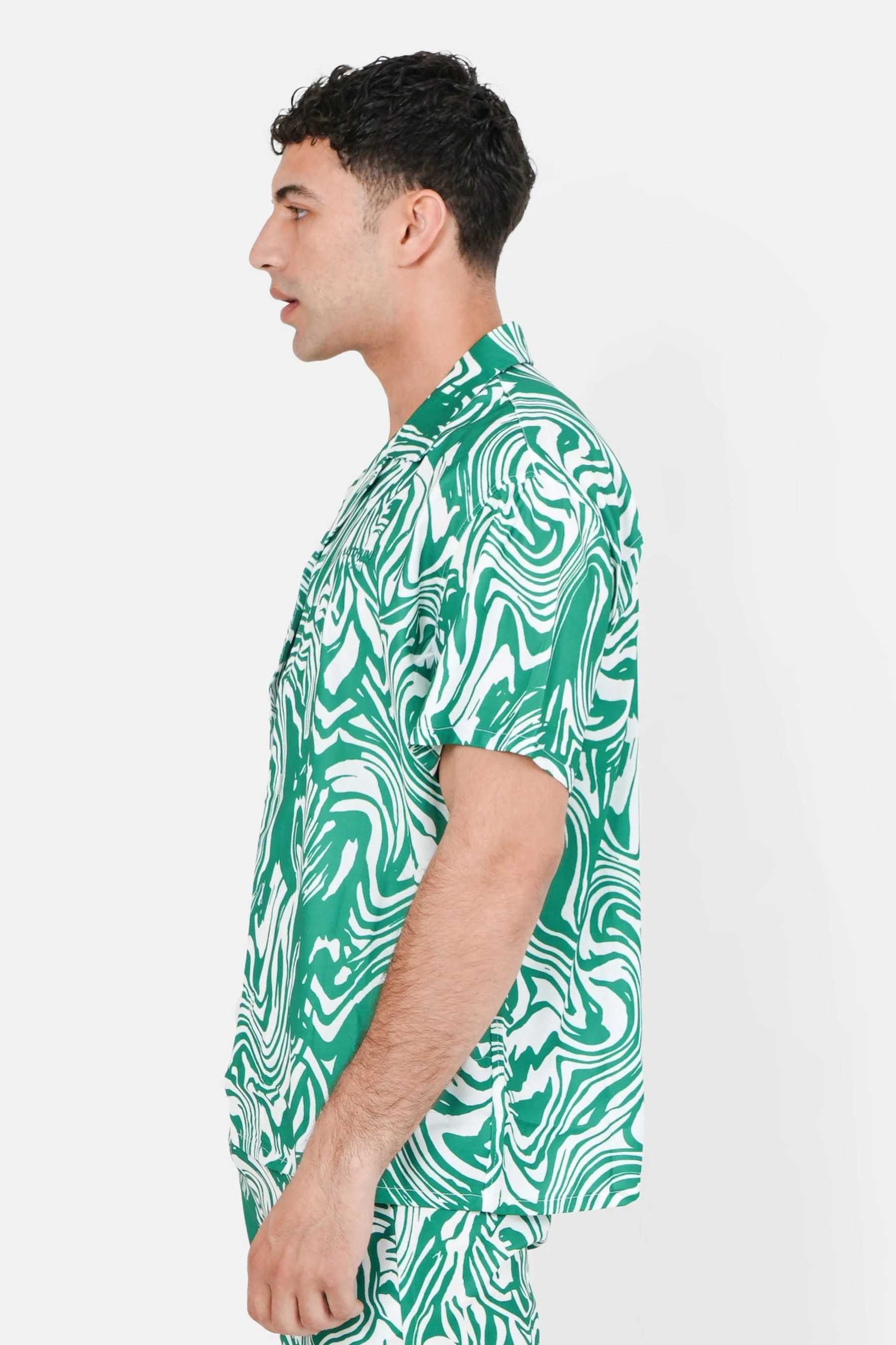 Chemise manches courtes imprimé Vert - Image 4