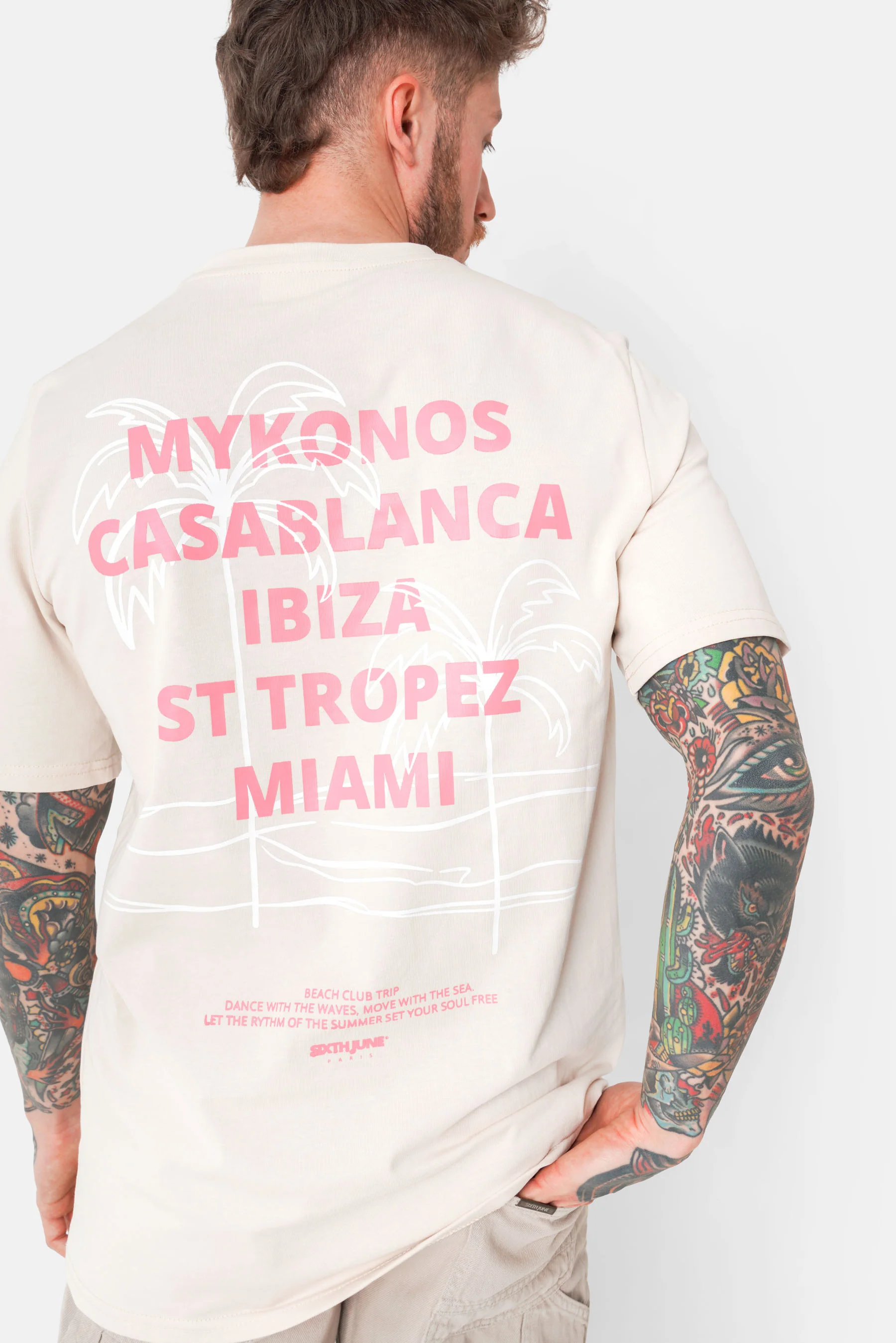 T-shirt print plage Beige - Image 3