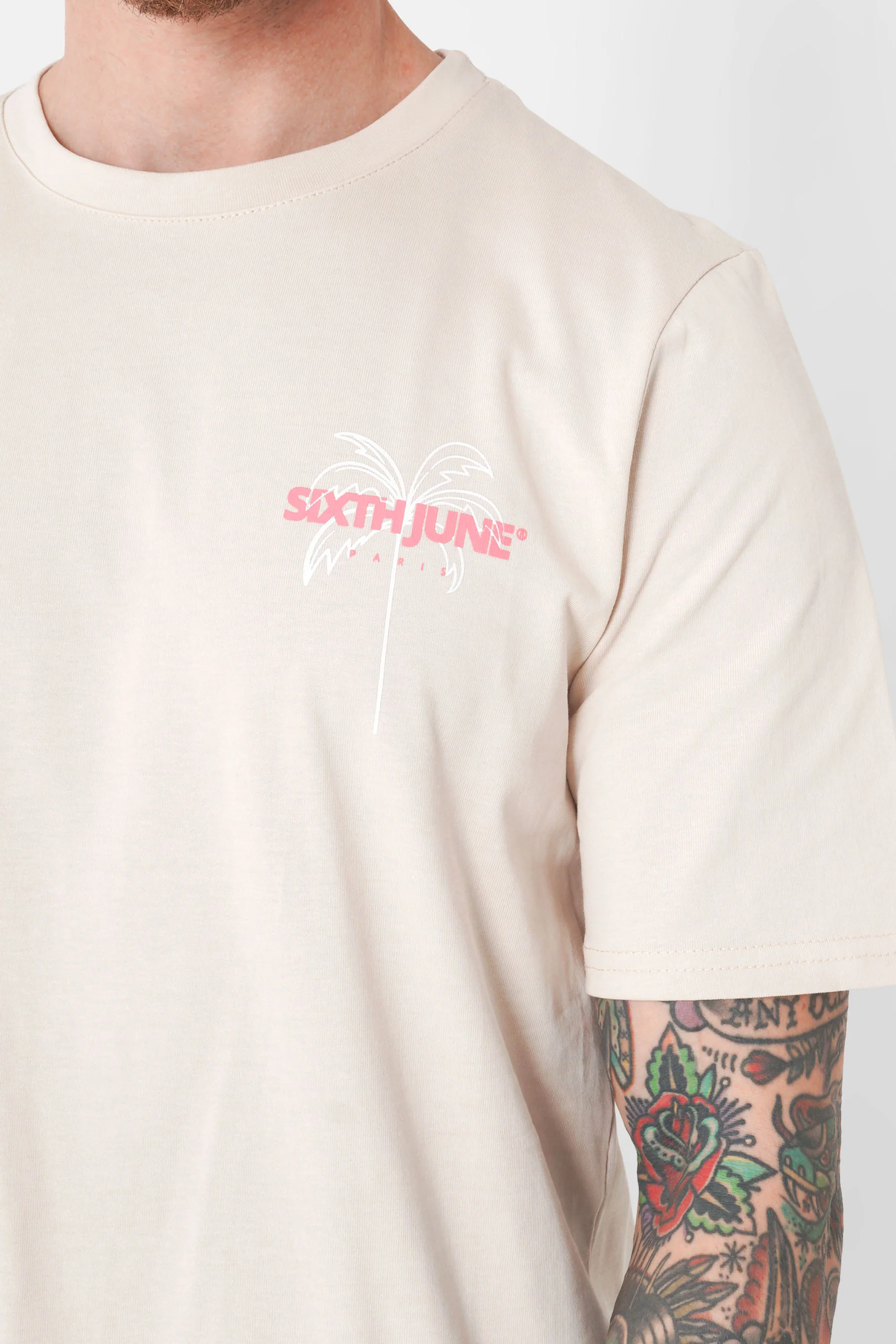 T-shirt print plage Beige - Image 4