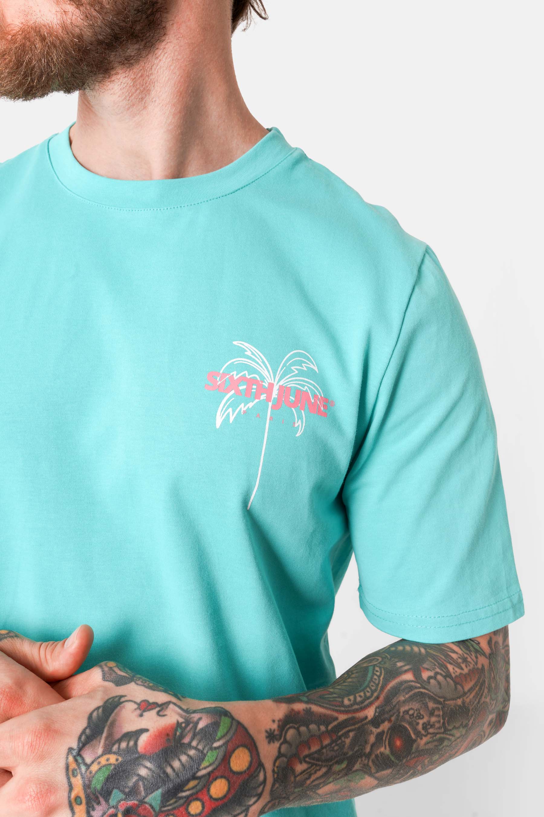 T-shirt print plage Bleu - Image 3