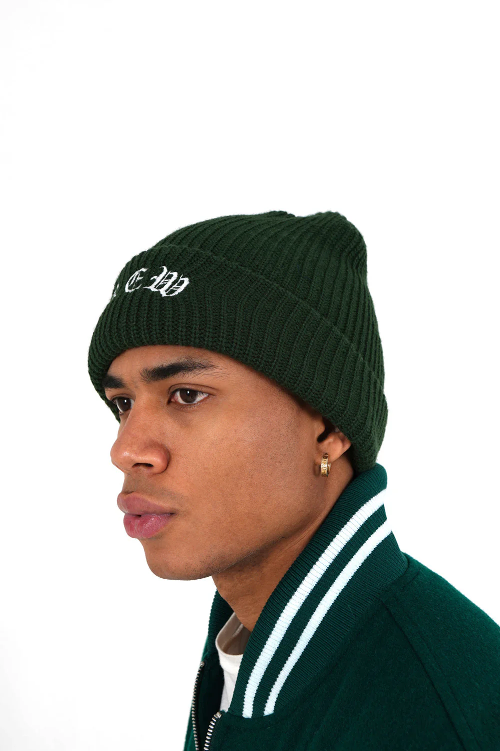 Bonnet brodé Crew Vert - Image 3