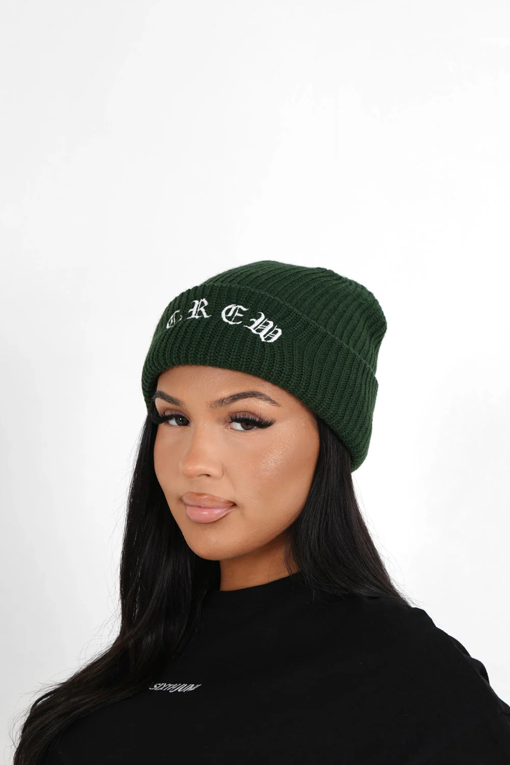 Bonnet brodé Crew Vert - Image 5