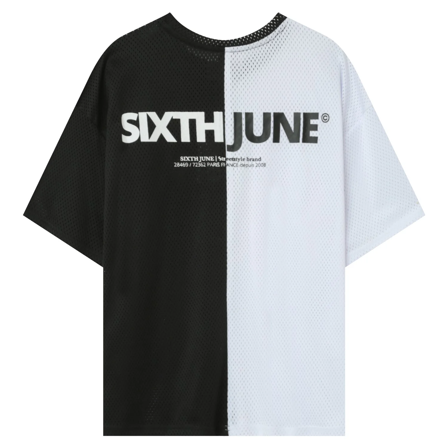 T-shirt mesh bicolore Noir - Image 6