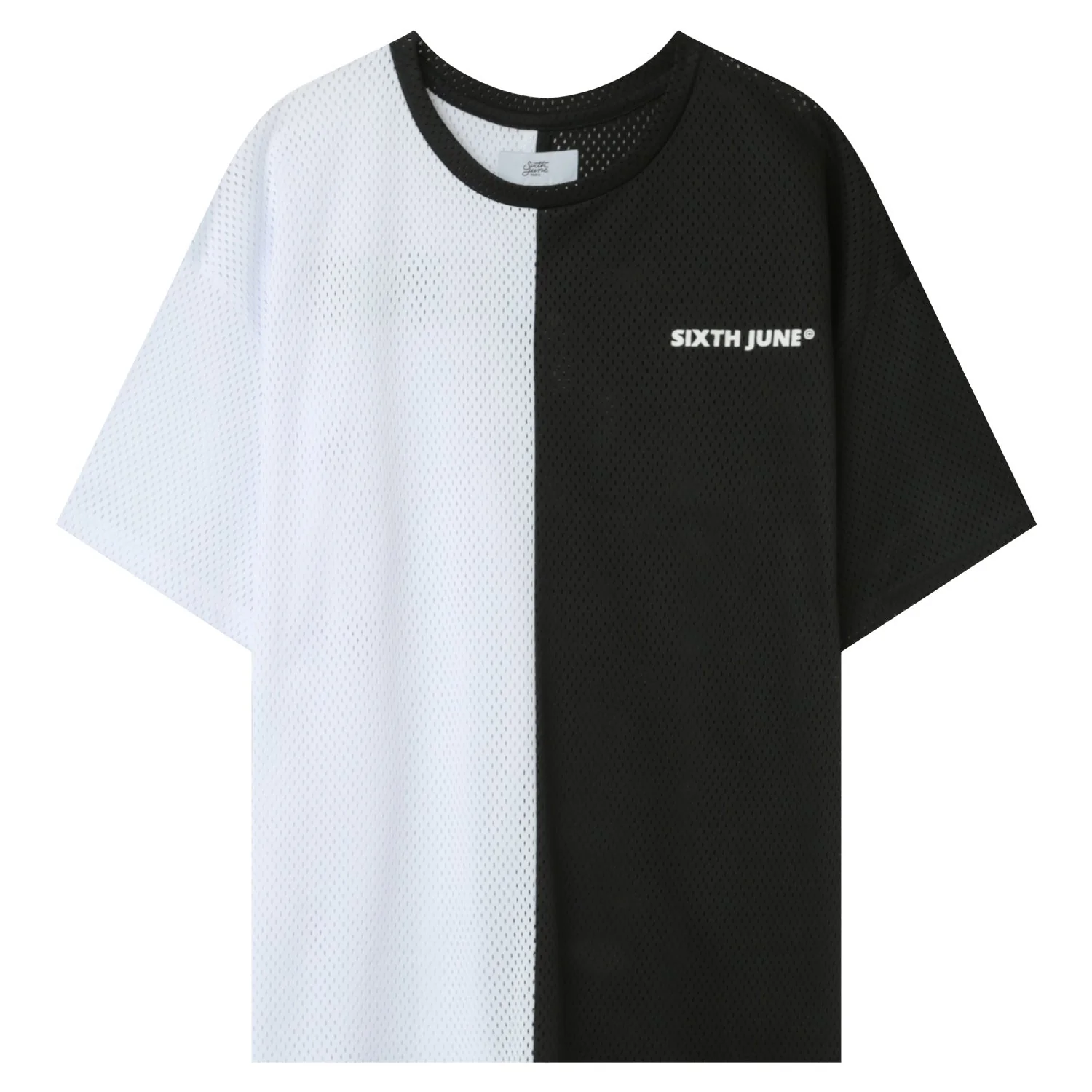 T-shirt mesh bicolore Noir - Image 7