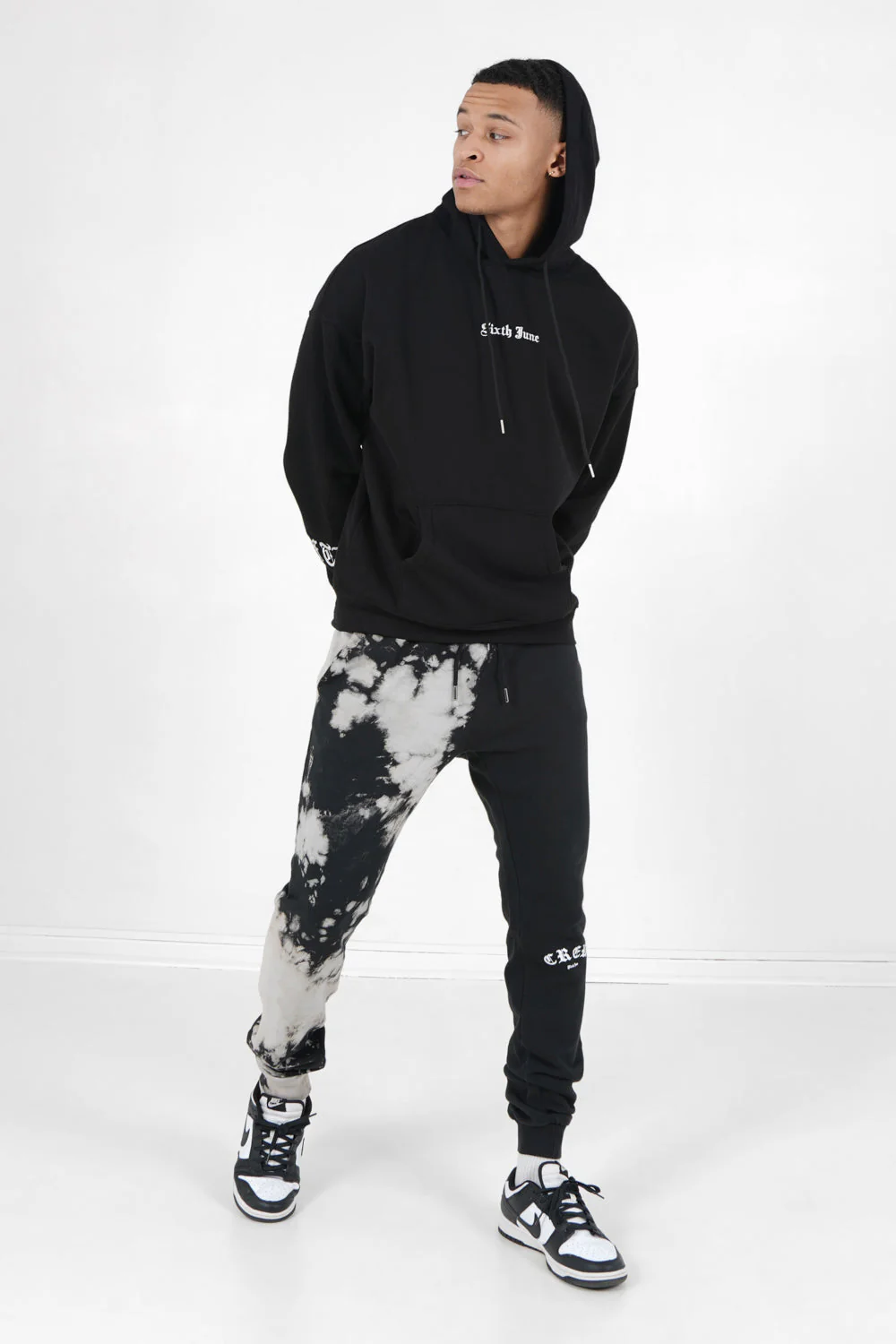Jogging bicolore tie dye Noir - Image 2