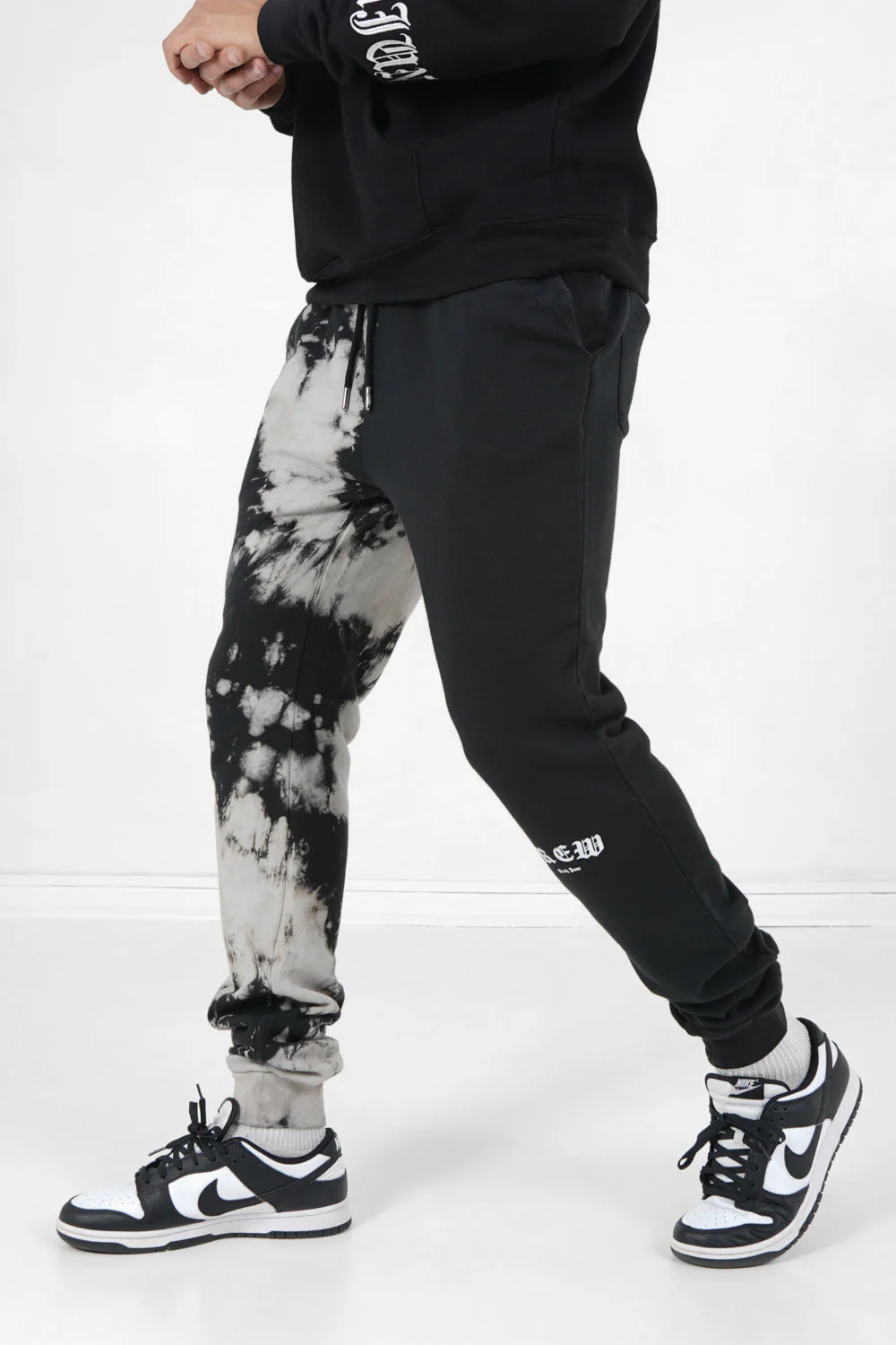 Jogging bicolore tie dye Noir - Image 3