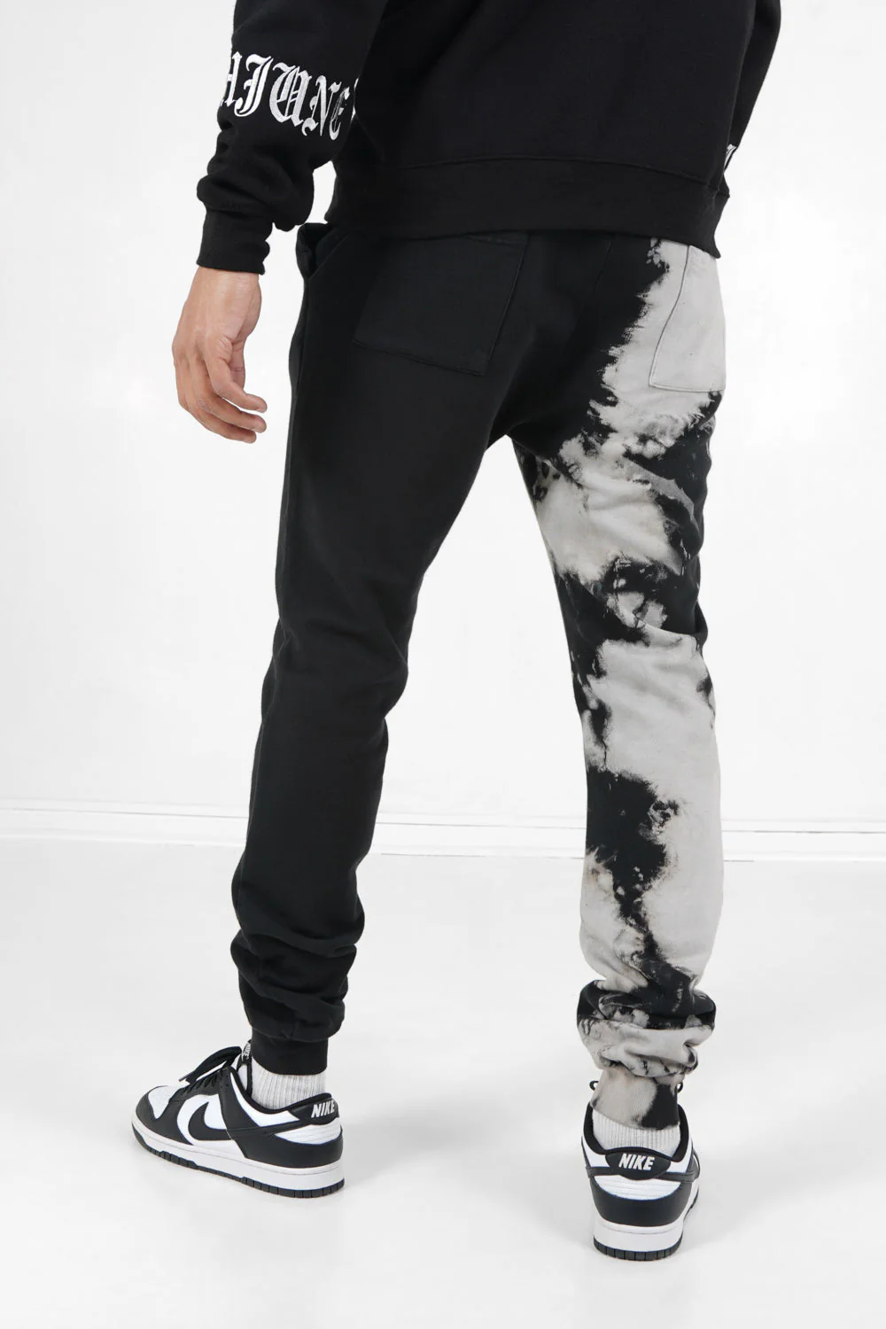 Jogging bicolore tie dye Noir - Image 4