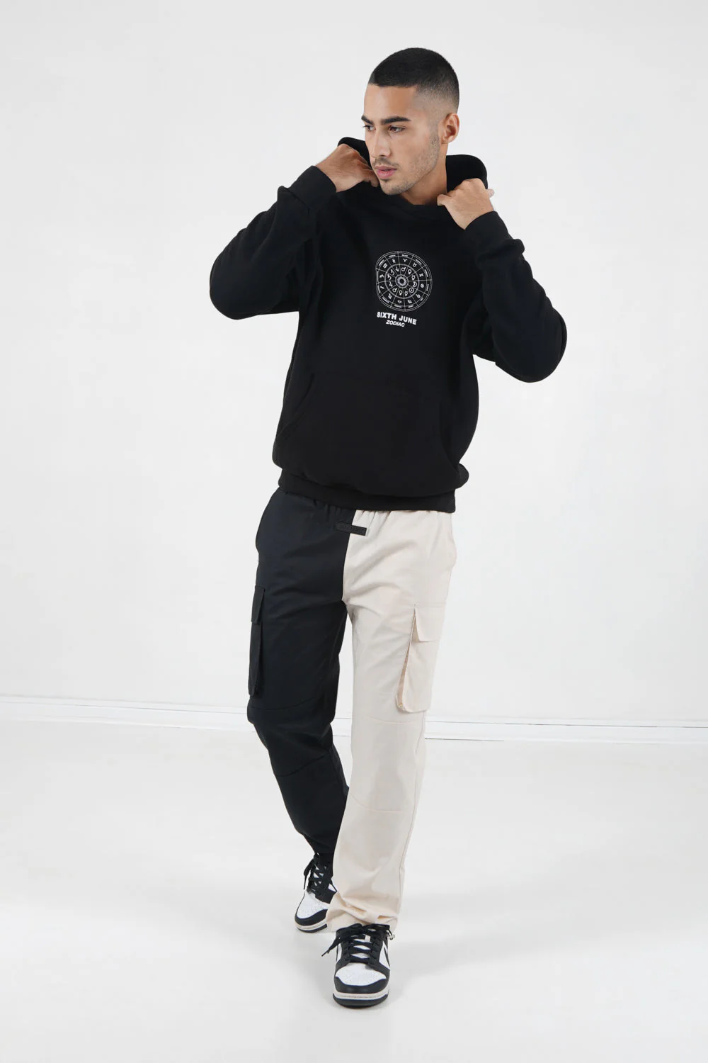 Pantalon cargo bicolore poches Multicolore - Image 2