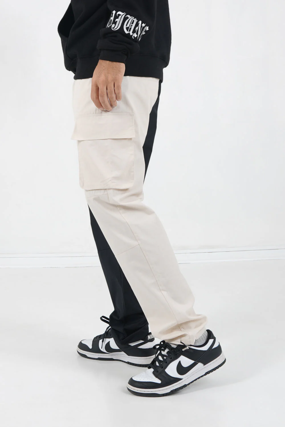 Pantalon cargo bicolore poches Multicolore - Image 3
