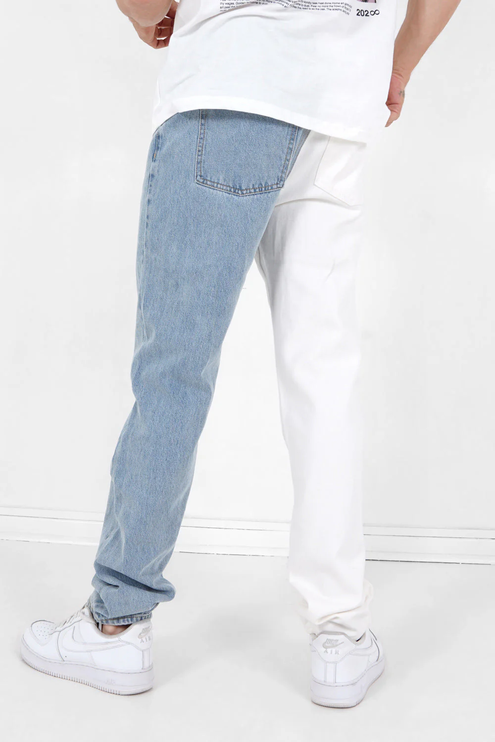 Jean bicolore droit Bleu - Image 5