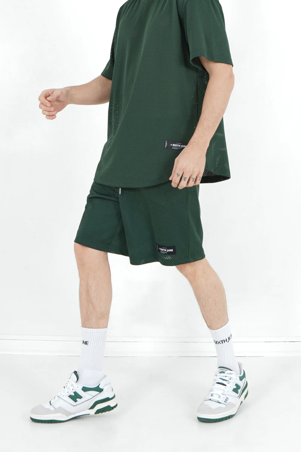 Short mesh logo Vert foncé - Image 4