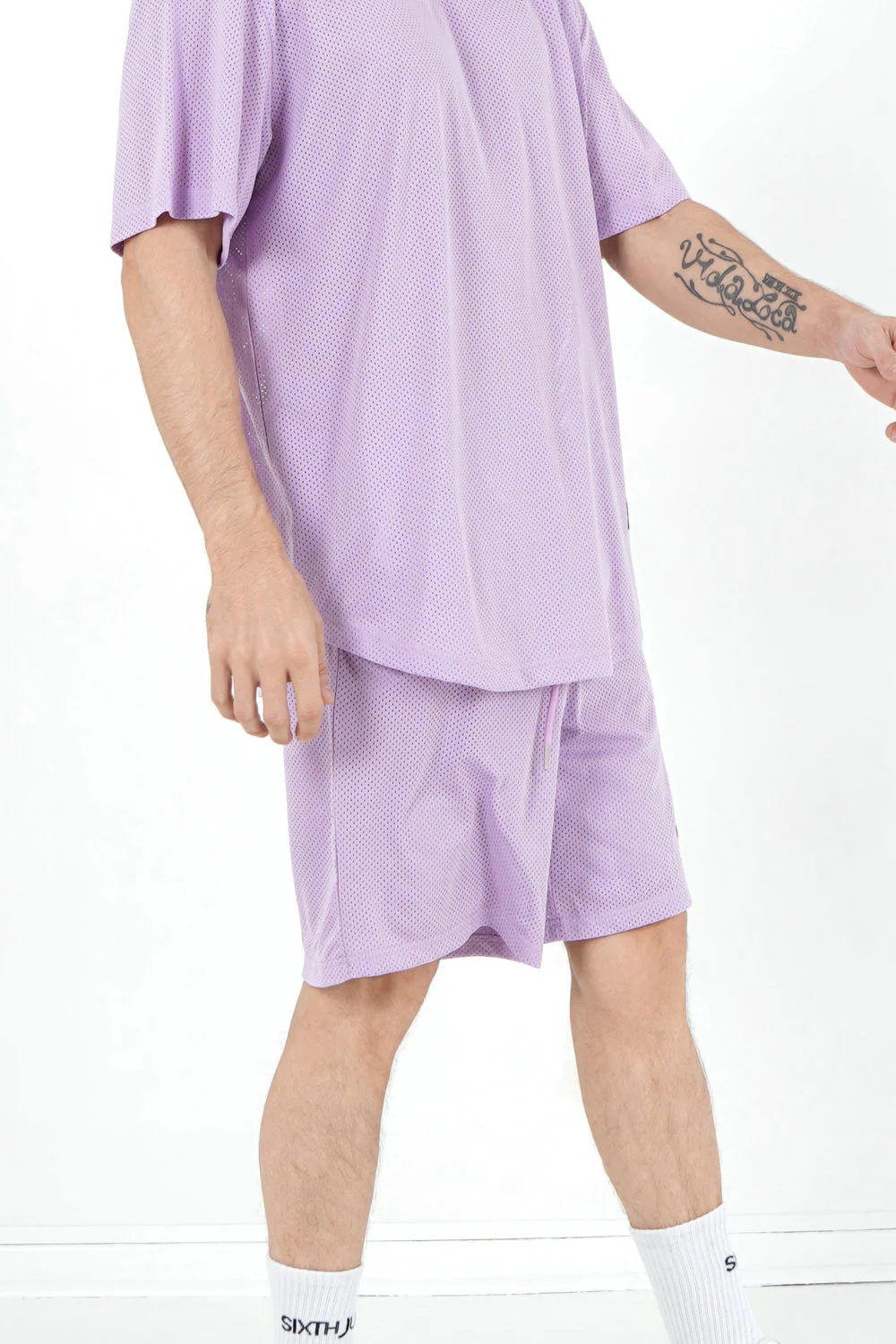 Short mesh logo Violet - Image 4