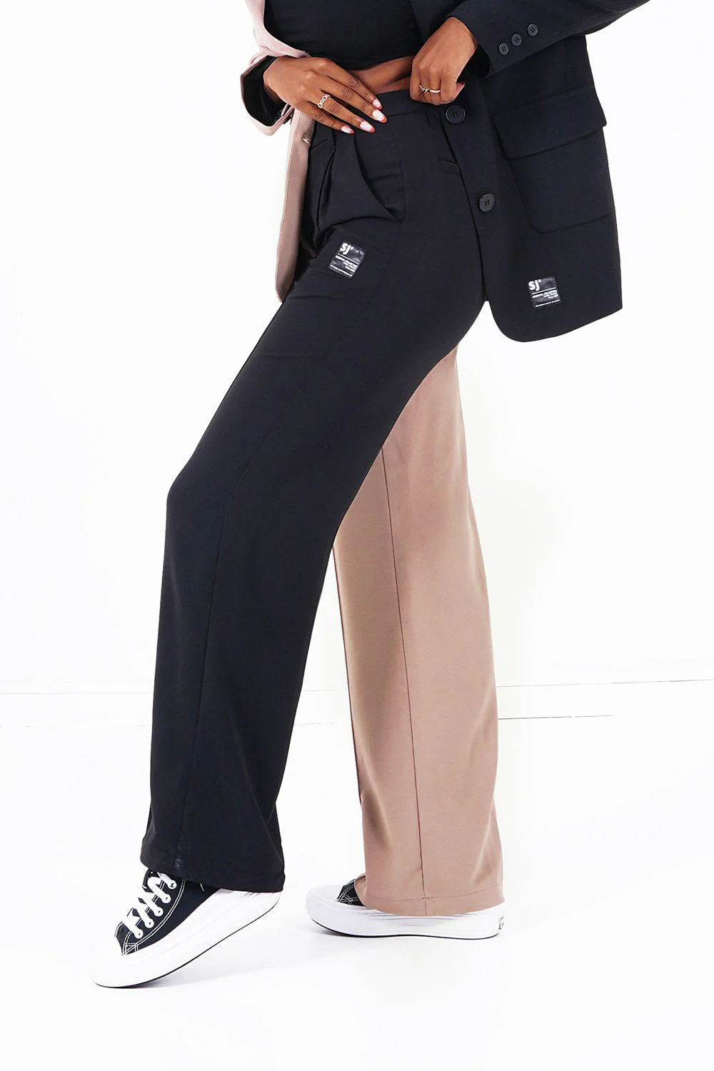 Pantalon large bicolore Multicolore - Image 3