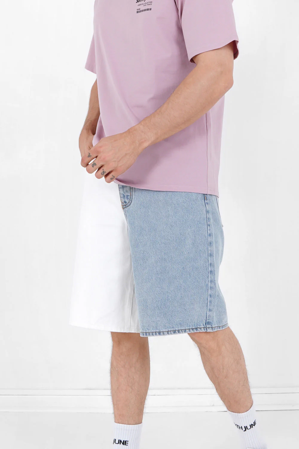 Short jean bicolore Bleu - Image 4