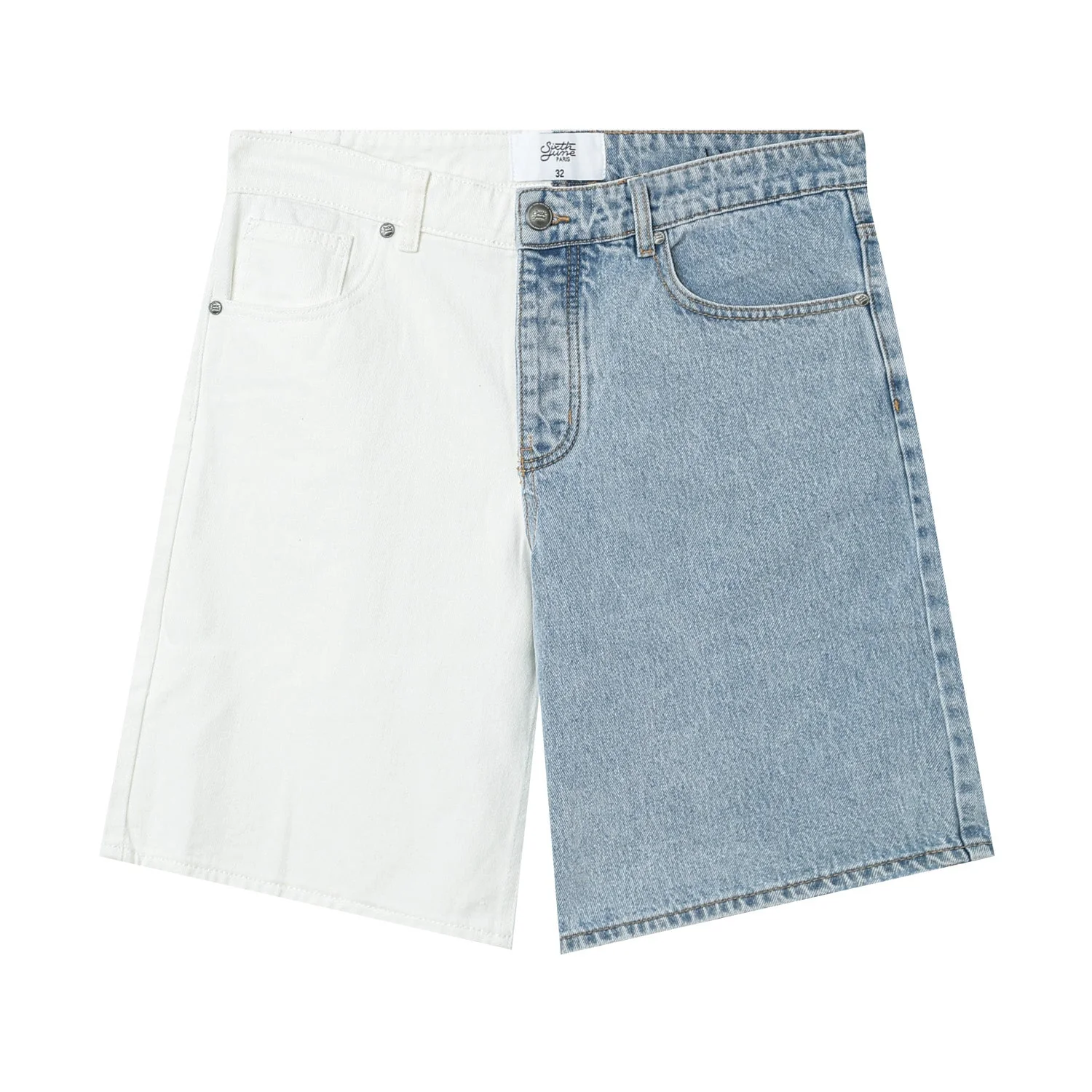 Short jean bicolore Bleu - Image 6