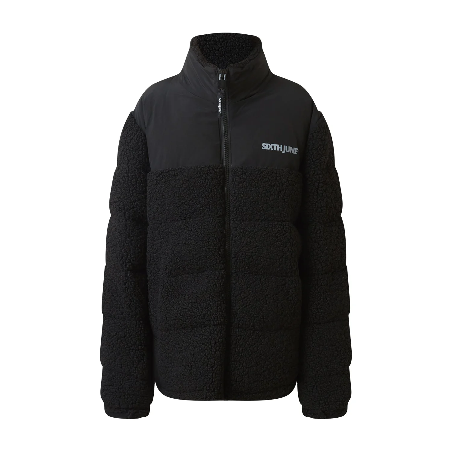 Doudoune bi matière sherpa Noir - Image 6