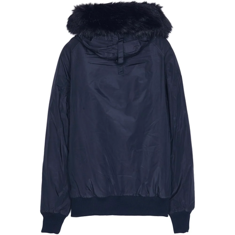 Blouson bandes fourrure noir rouge - Image 8