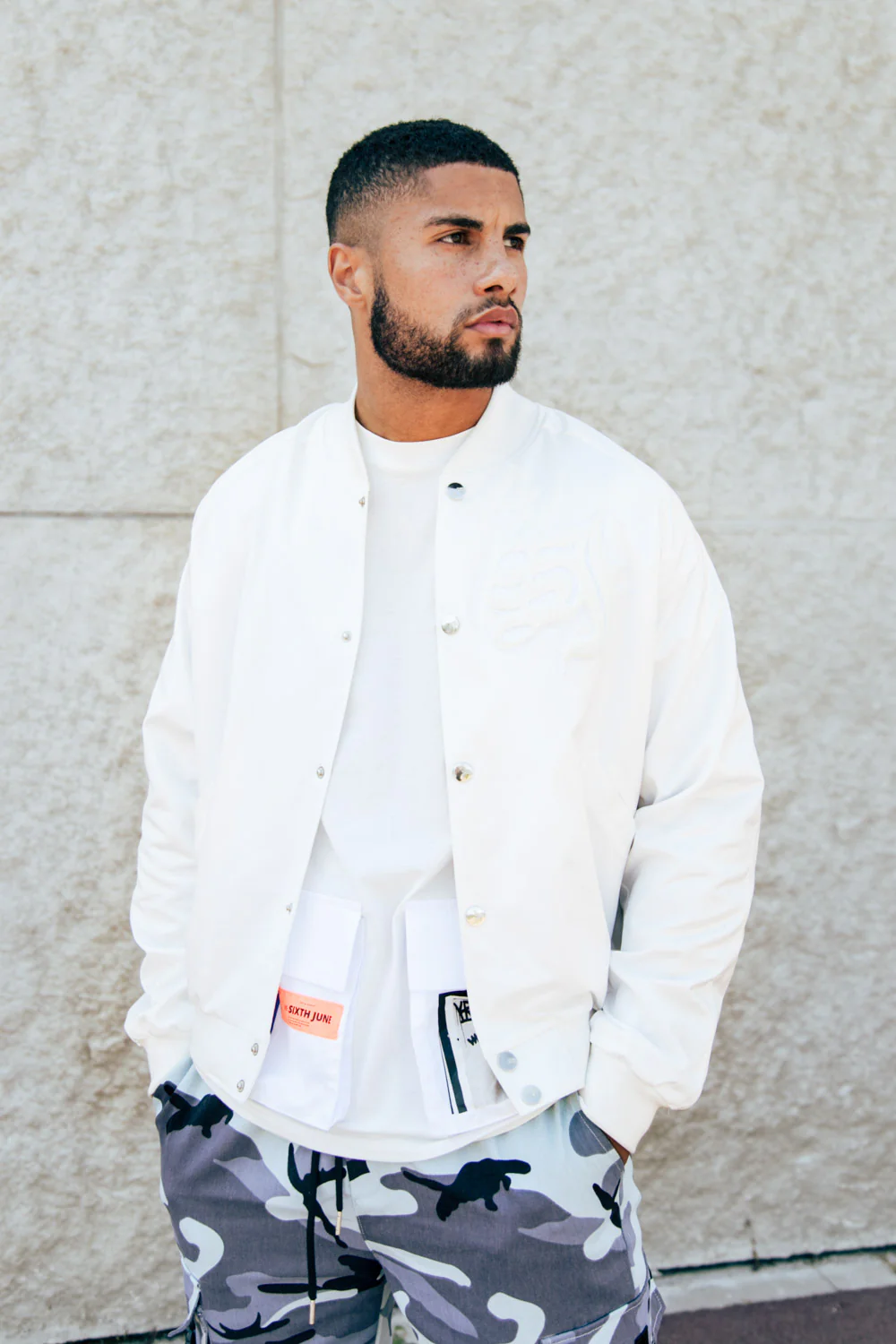 Blouson Teddy patch blanc - Image 8