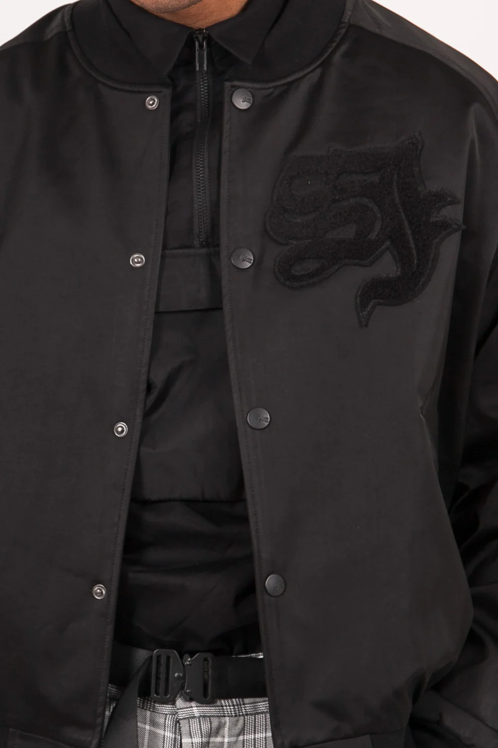 Blouson Teddy patch noir - Image 3