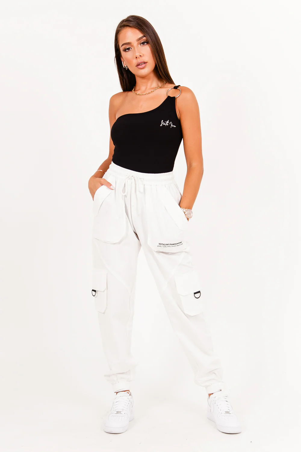 Body asymétrique logo noir - Image 5