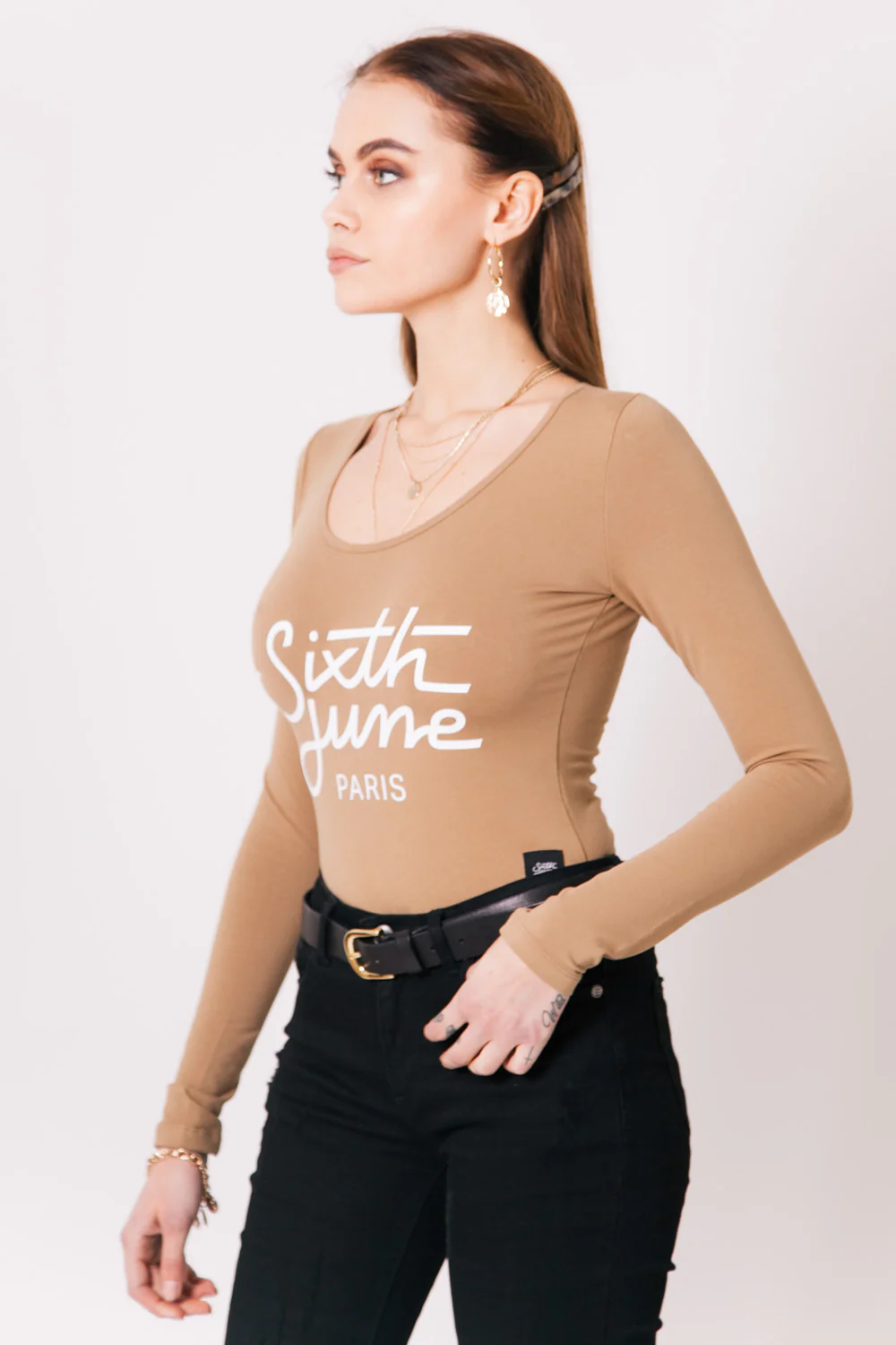Body manches longues logo beige - Image 3