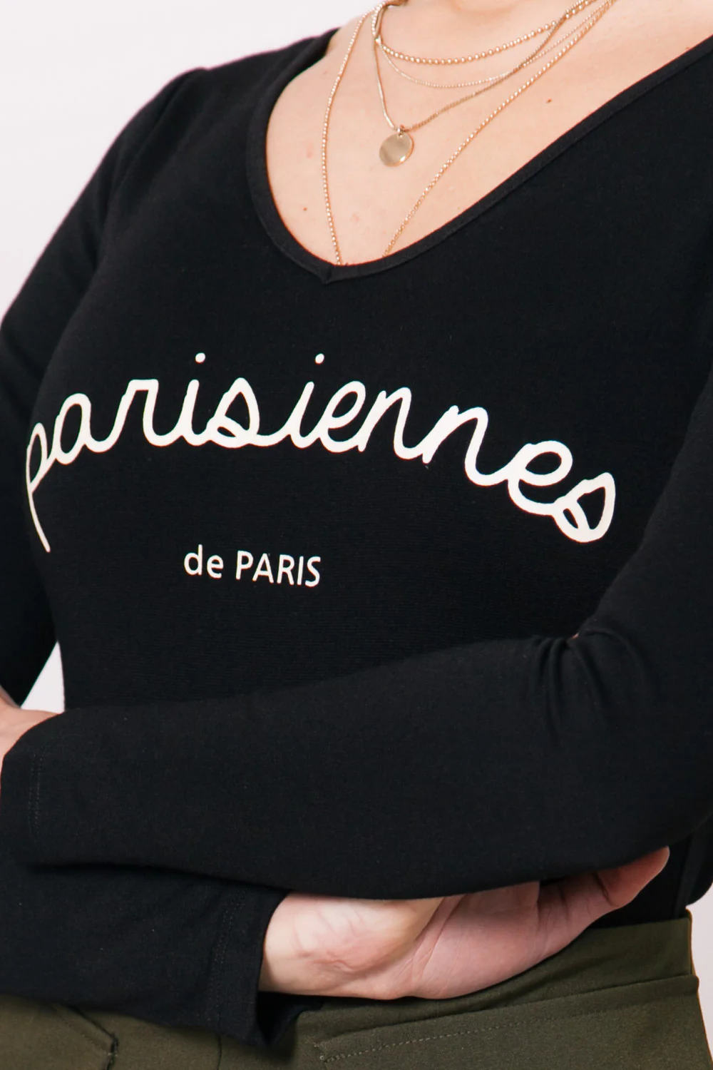 Body Parisiennes col V noir W2189VBO - Image 3