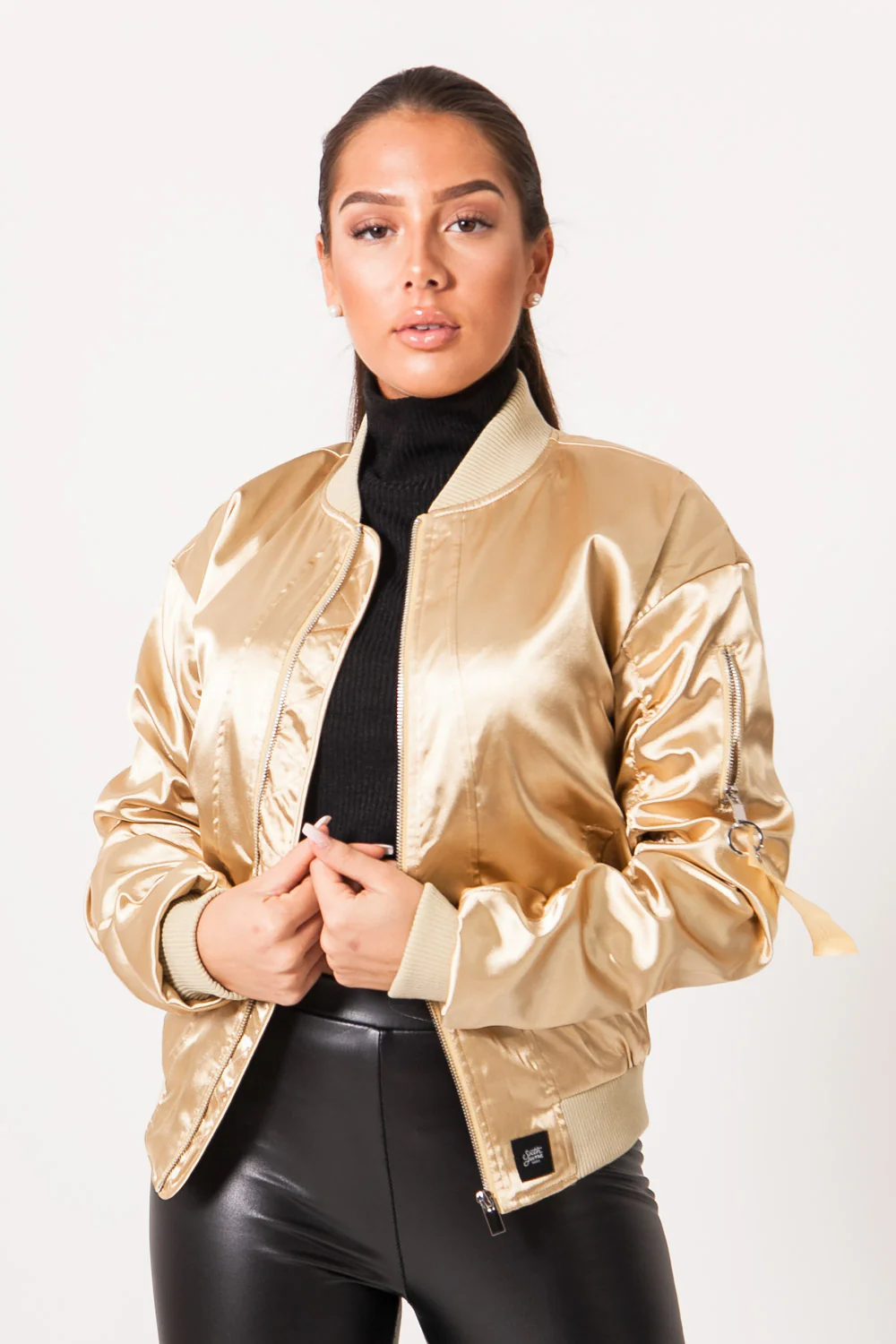 Bomber brillant Femme beige W2379CJA - Image 2