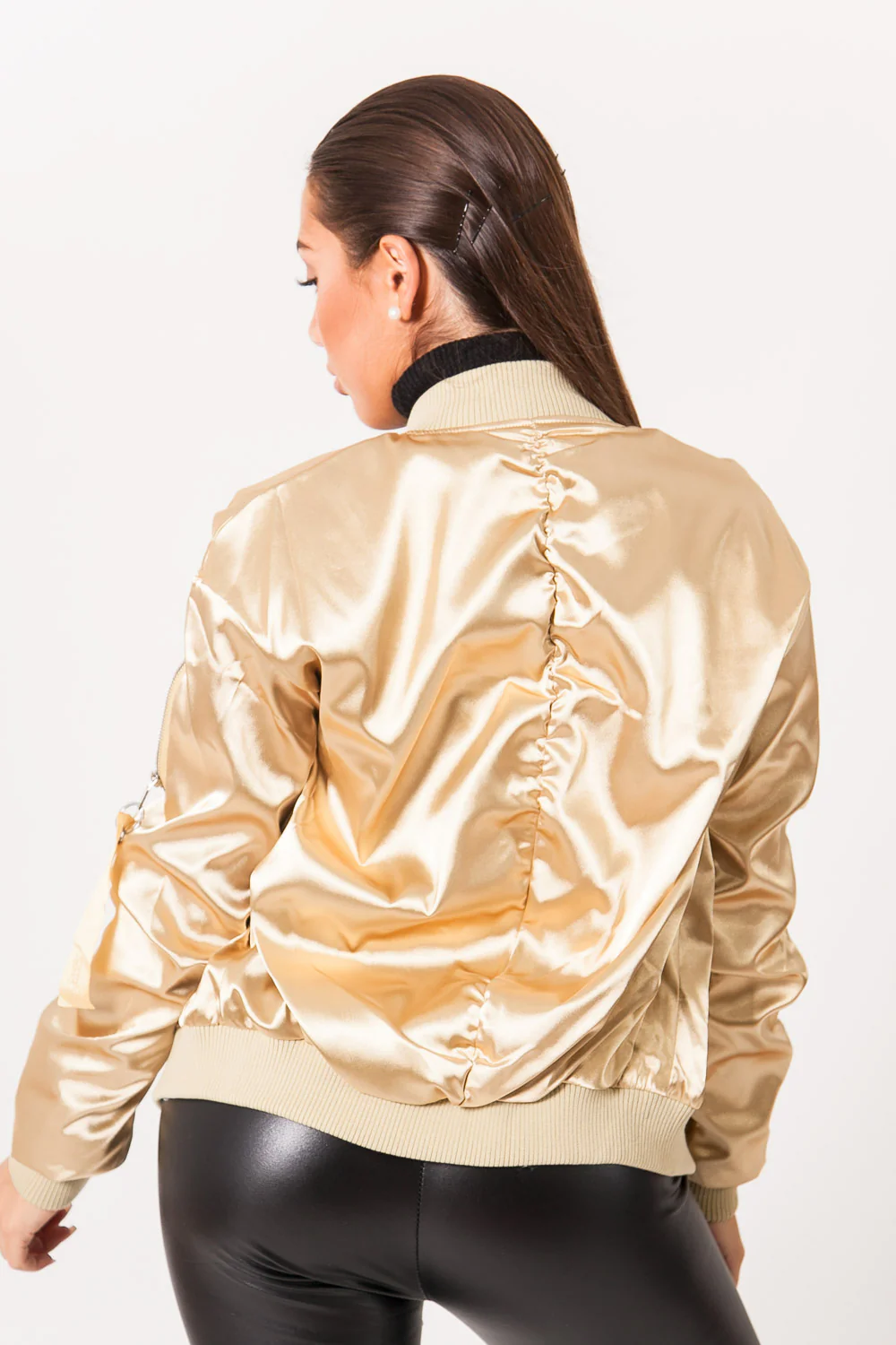 Bomber brillant Femme beige W2379CJA - Image 4