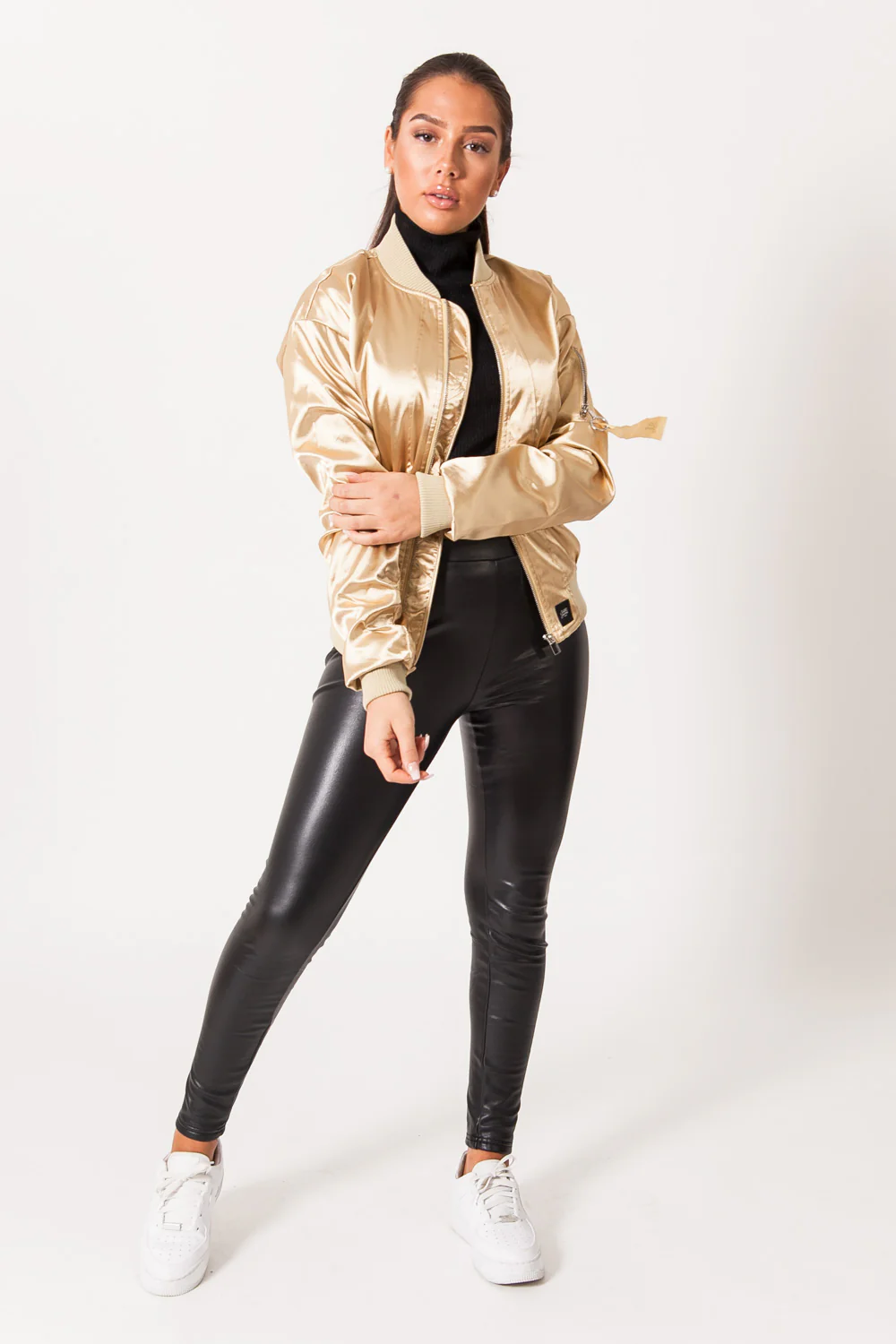 Bomber brillant Femme beige W2379CJA - Image 5