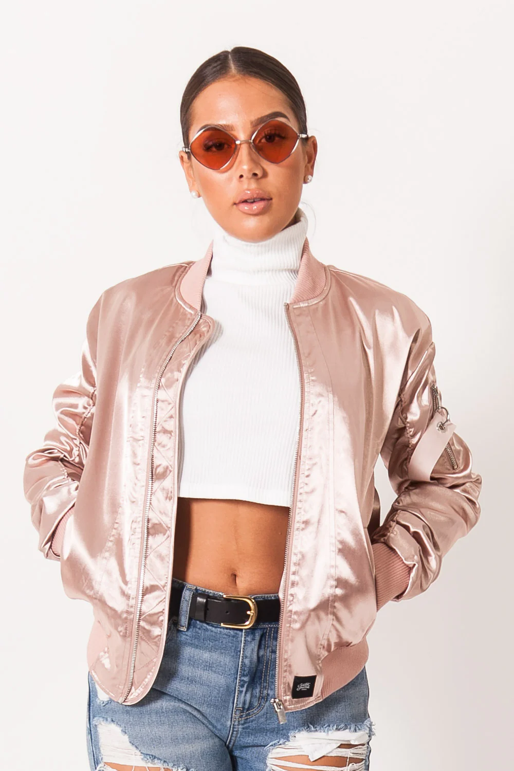 Bomber brillant Femme rose - Image 2