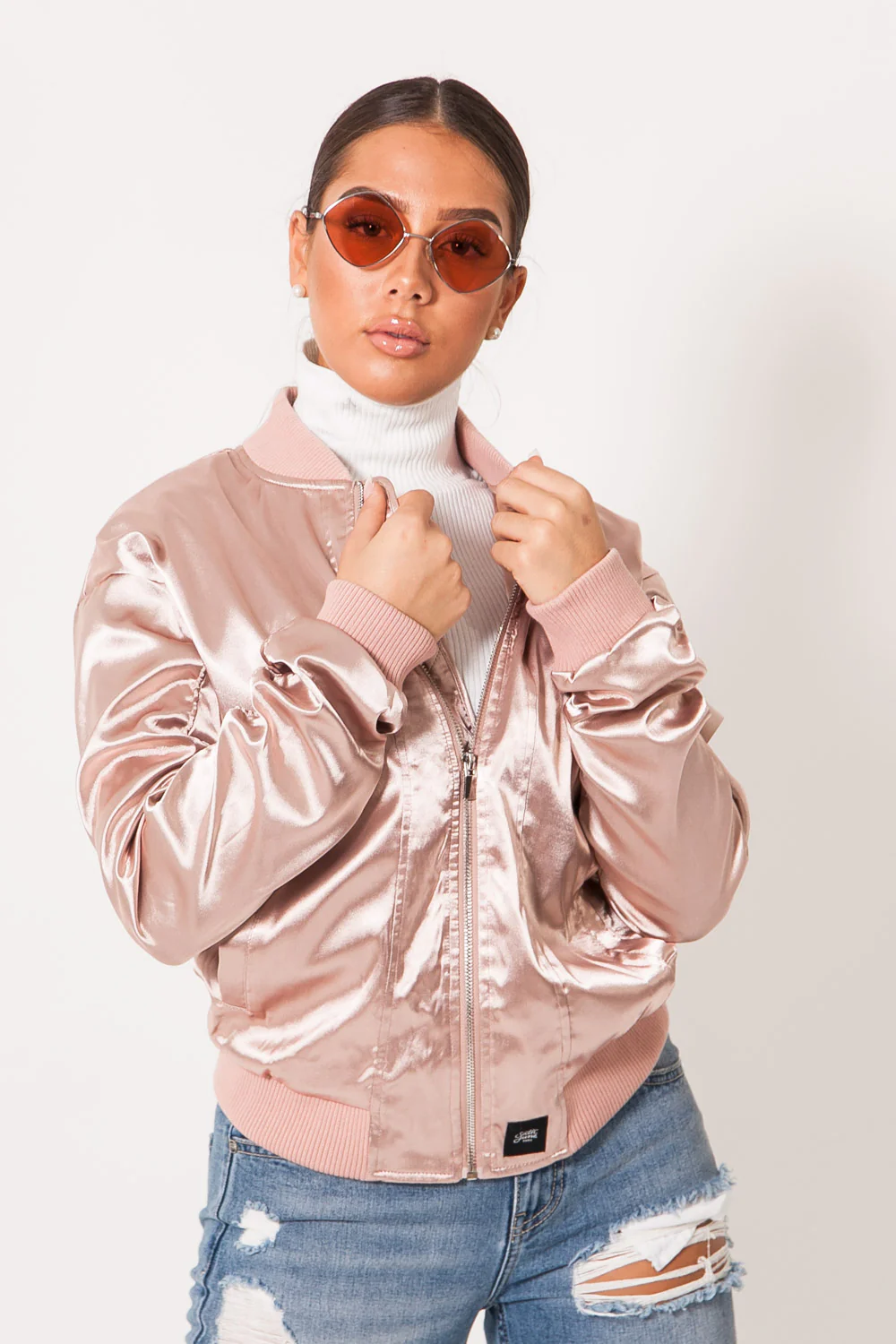 Bomber brillant Femme rose - Image 3
