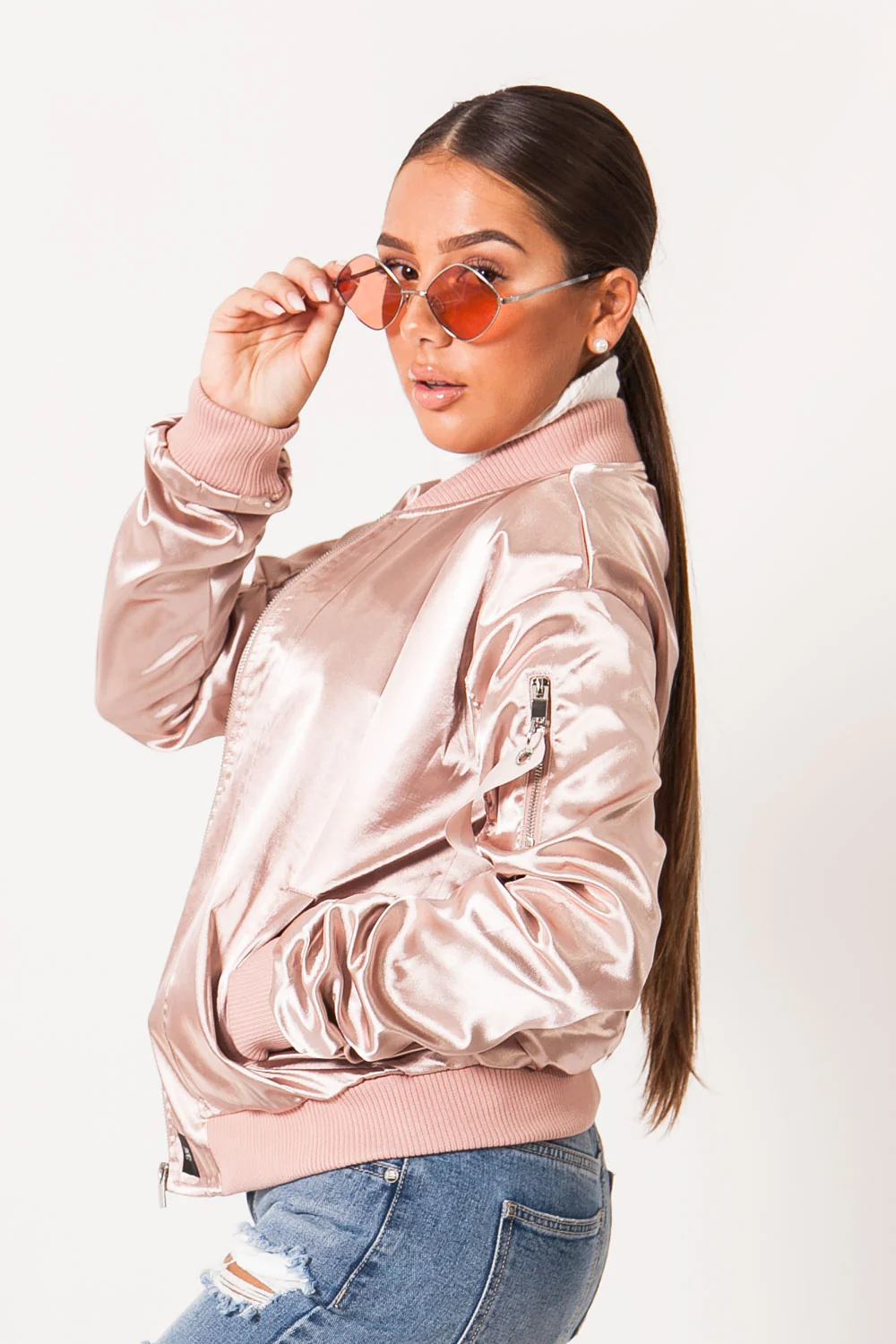 Bomber brillant Femme rose - Image 5