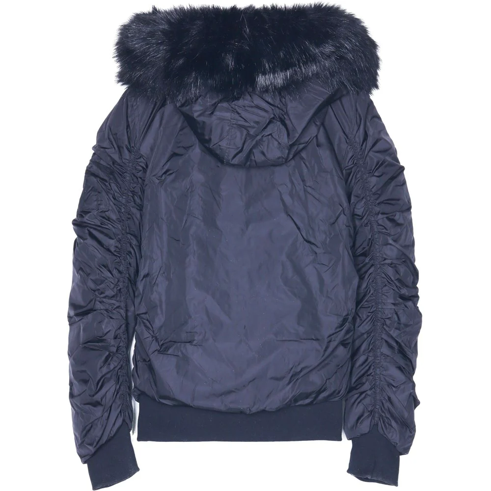 Bomber capuche fourrure noir - Image 7