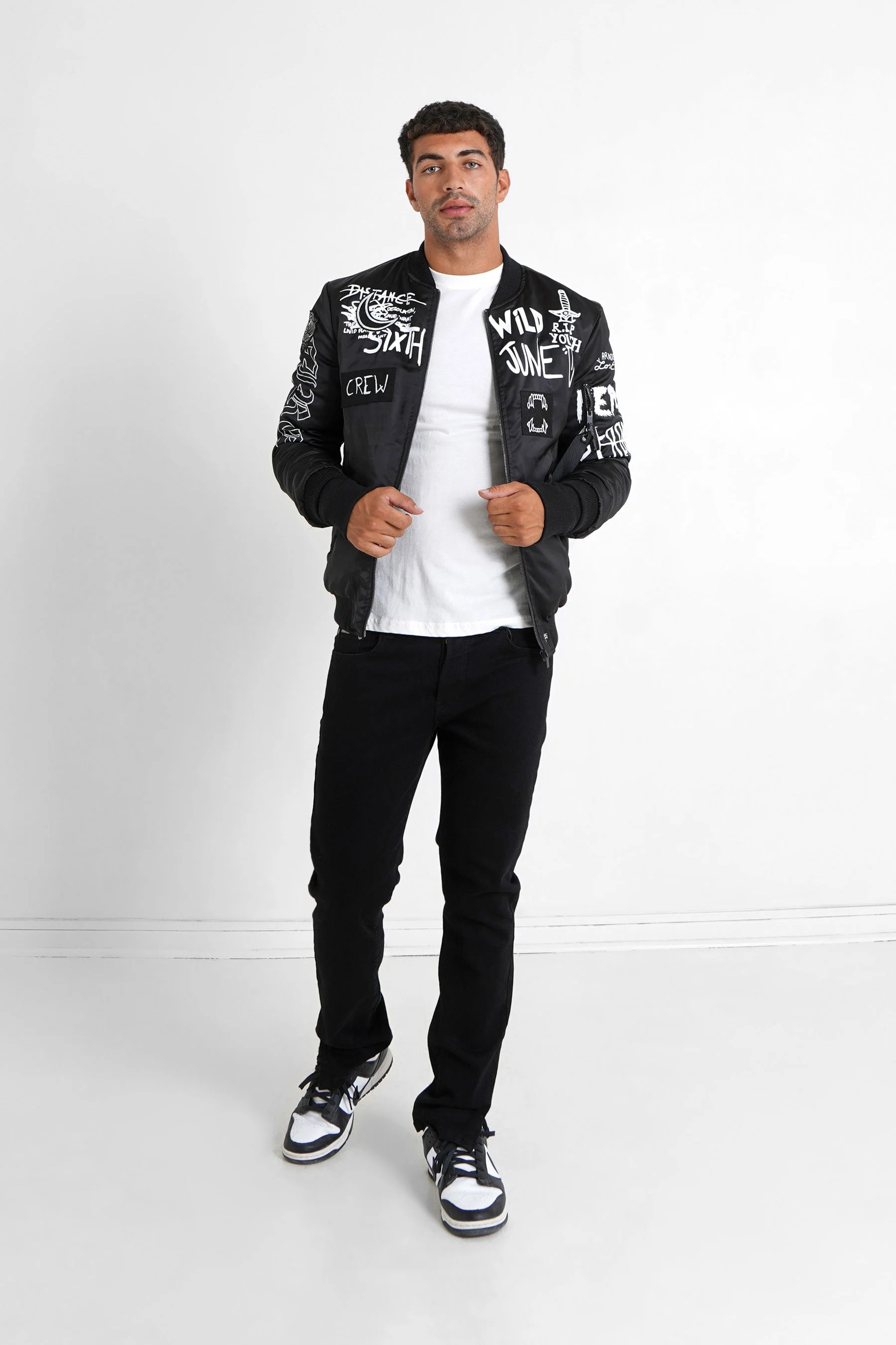 Veste  imprimé Crew noir - Image 2