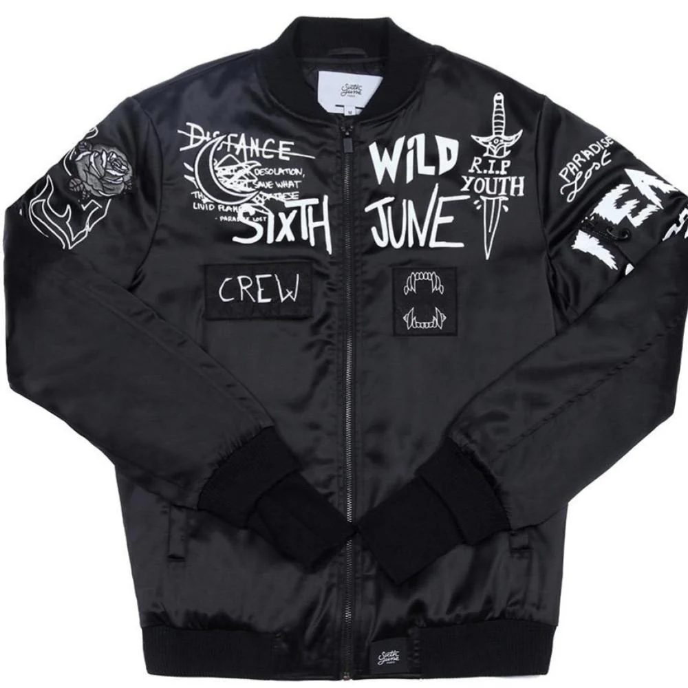 Veste  imprimé Crew noir - Image 6